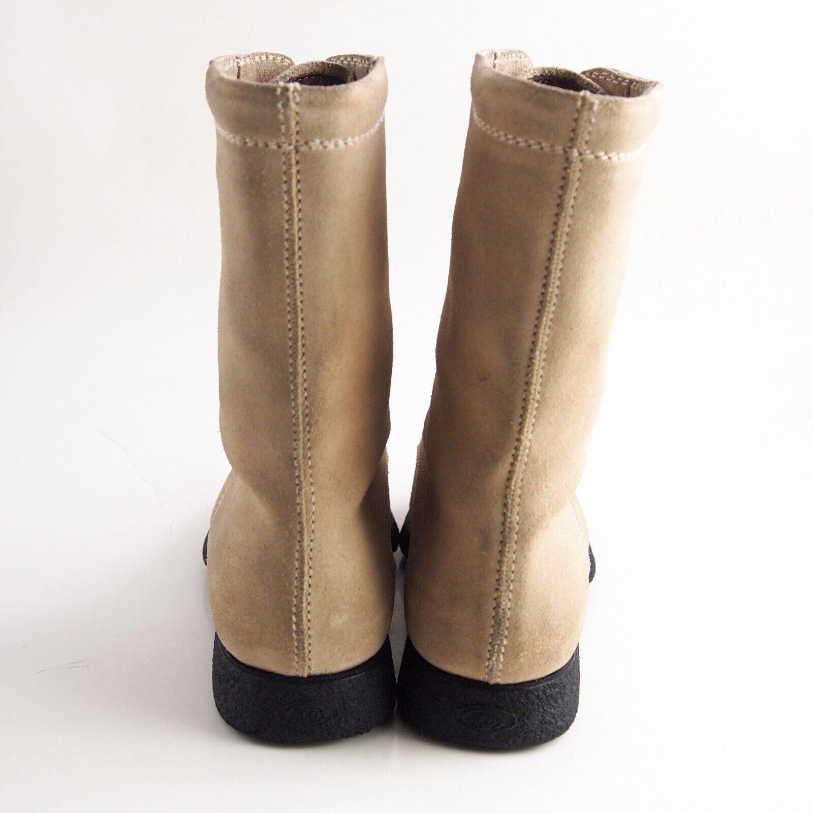 Tod's TODs Combat Boots Beige Suede Womens US 7 EU 37 $620 Size US 7 / IT 37 - 5 Thumbnail