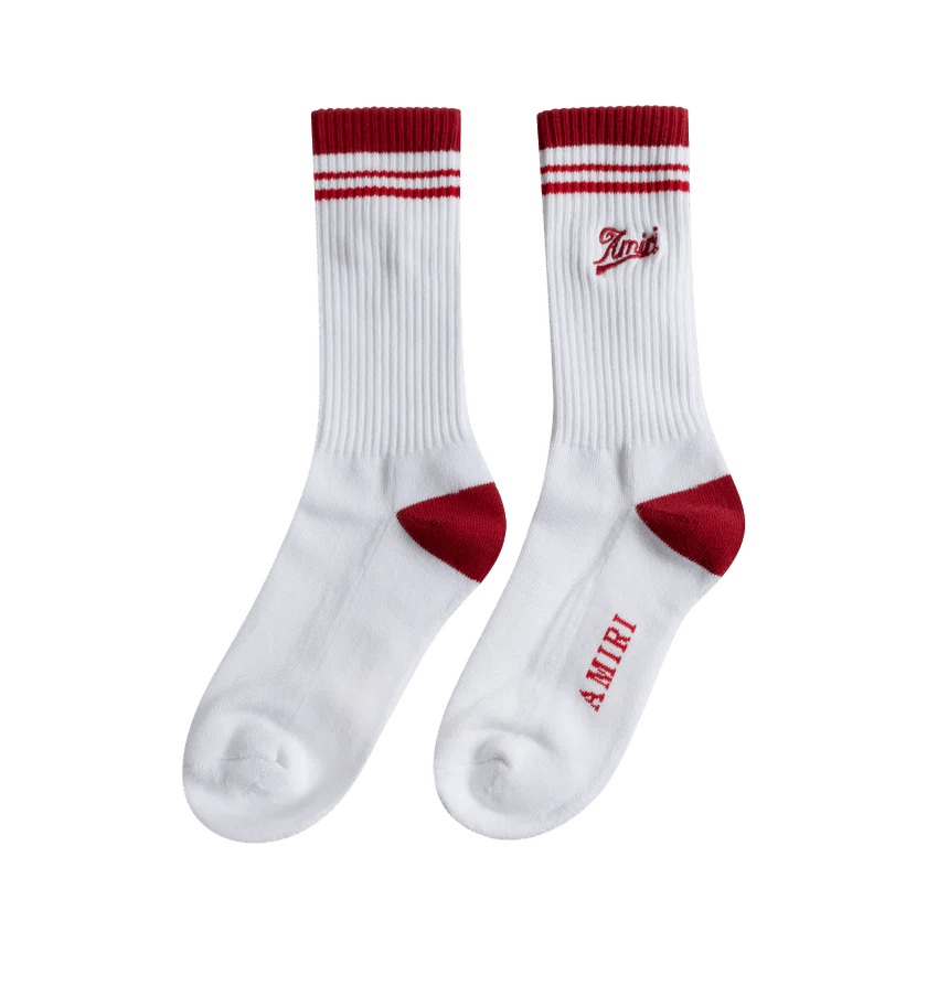 Amiri o1h1sh10525 Size: 45/Logo Sock in White Size ONE SIZE - 2 Thumbnail