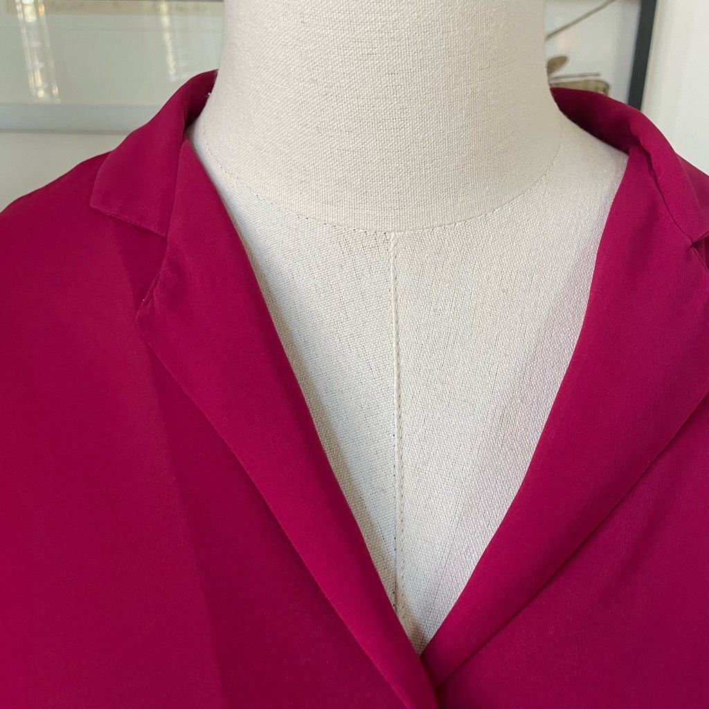 Vintage Vintage Elite Cranberry Polyester Voile Blouse Back Pleated Size L / US 10 / IT 46 - 4 Thumbnail