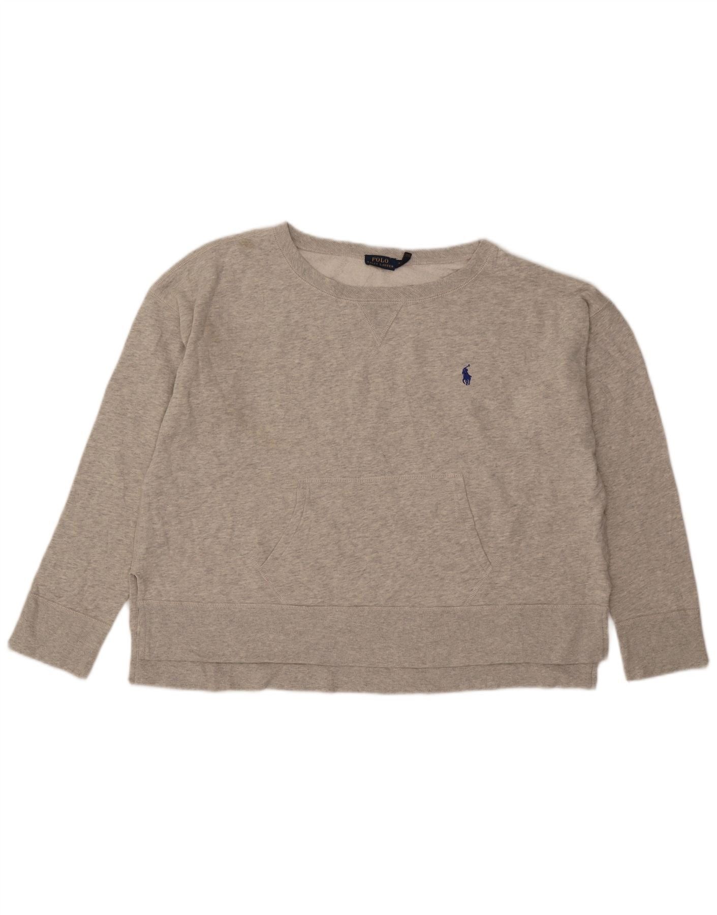 Polo Ralph Lauren Womens Overd Sweatshirt Jumper UK 18 XL Grey Cotton Size XL / US 12-14 / IT 48-50 - 1 Thumbnail