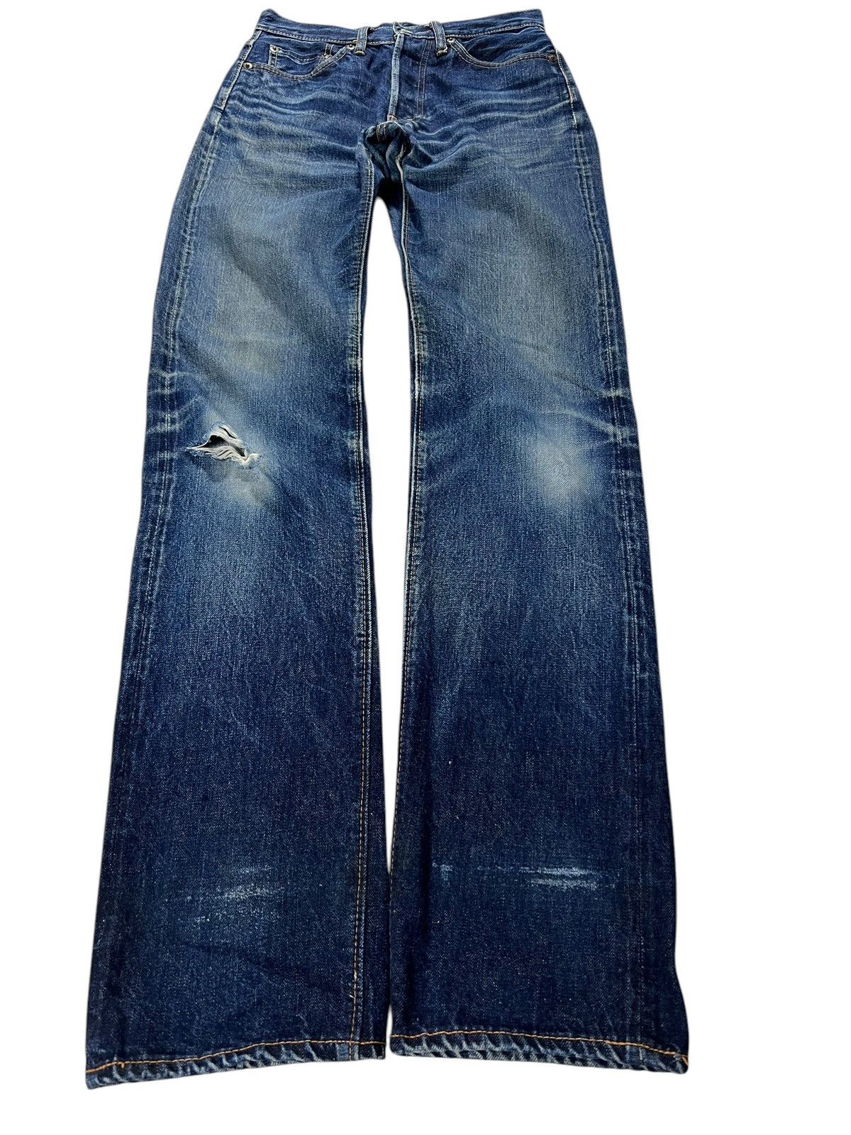 If Six Was Nine × Japanese Brand × Le Grande Bleu (L.G.B.) VINTAGE 90’S CANTON SELVEDGE DISTRESSED JEANS Size US 26 / EU 42 - 1 Thumbnail