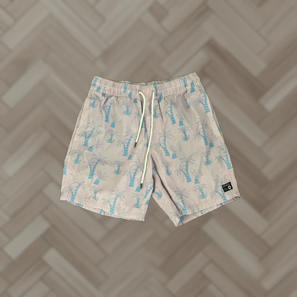 RVCA RVCA Mens Purple Board Shorts Palm Trees Print Size S Size US 29 - 1 Thumbnail