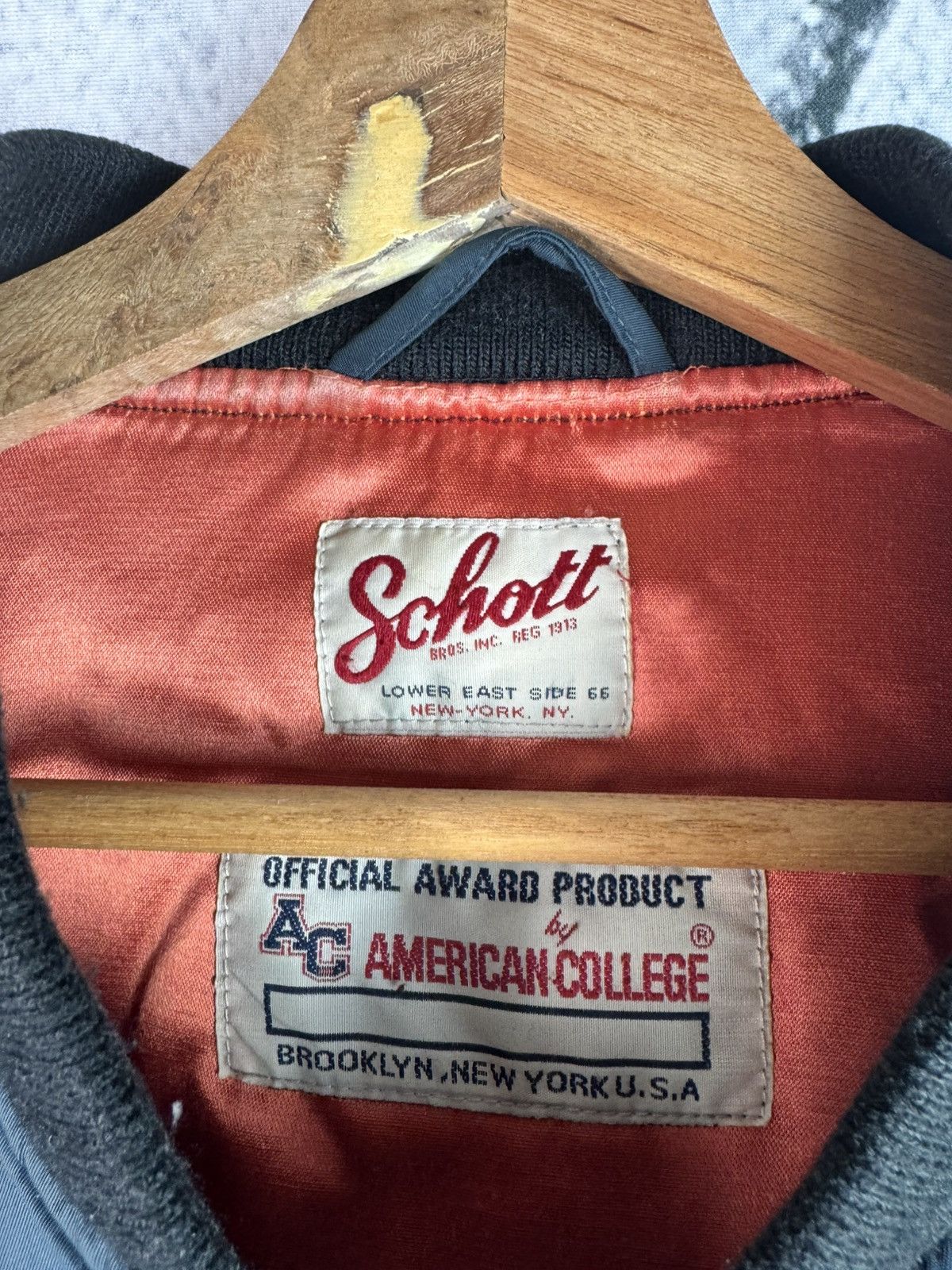 Schott Schott NYC American College Bomer Jacket Size US XL / EU 56 / 4 - 3 Thumbnail