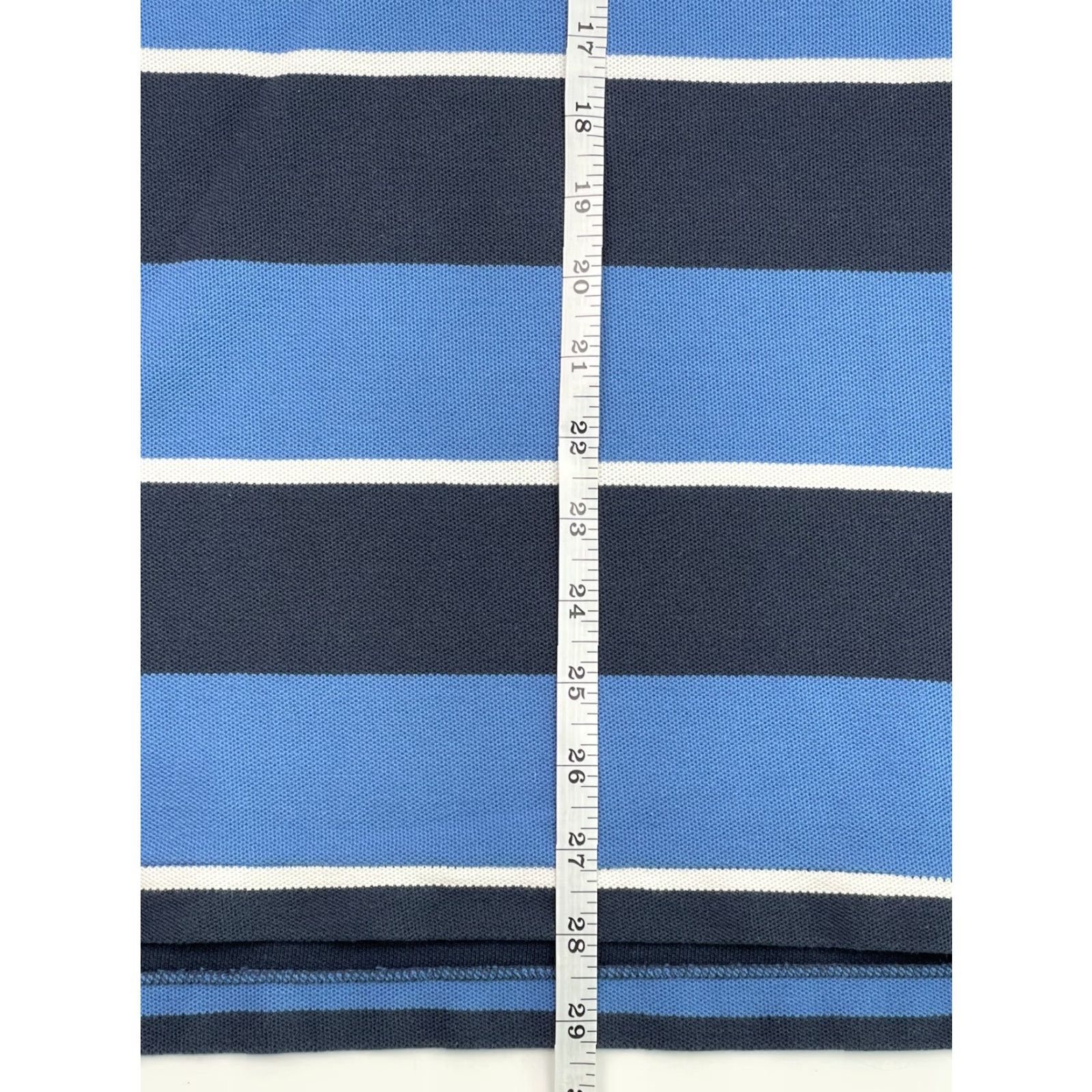 Vintage LL Bean Polo Shirt Men’s Short Sleeve Striped Cotton Button-Front Casual Regular Size M Navy Light Blue White 90s USA Mens Size US M / EU 48-50 / 2 - 8 Thumbnail
