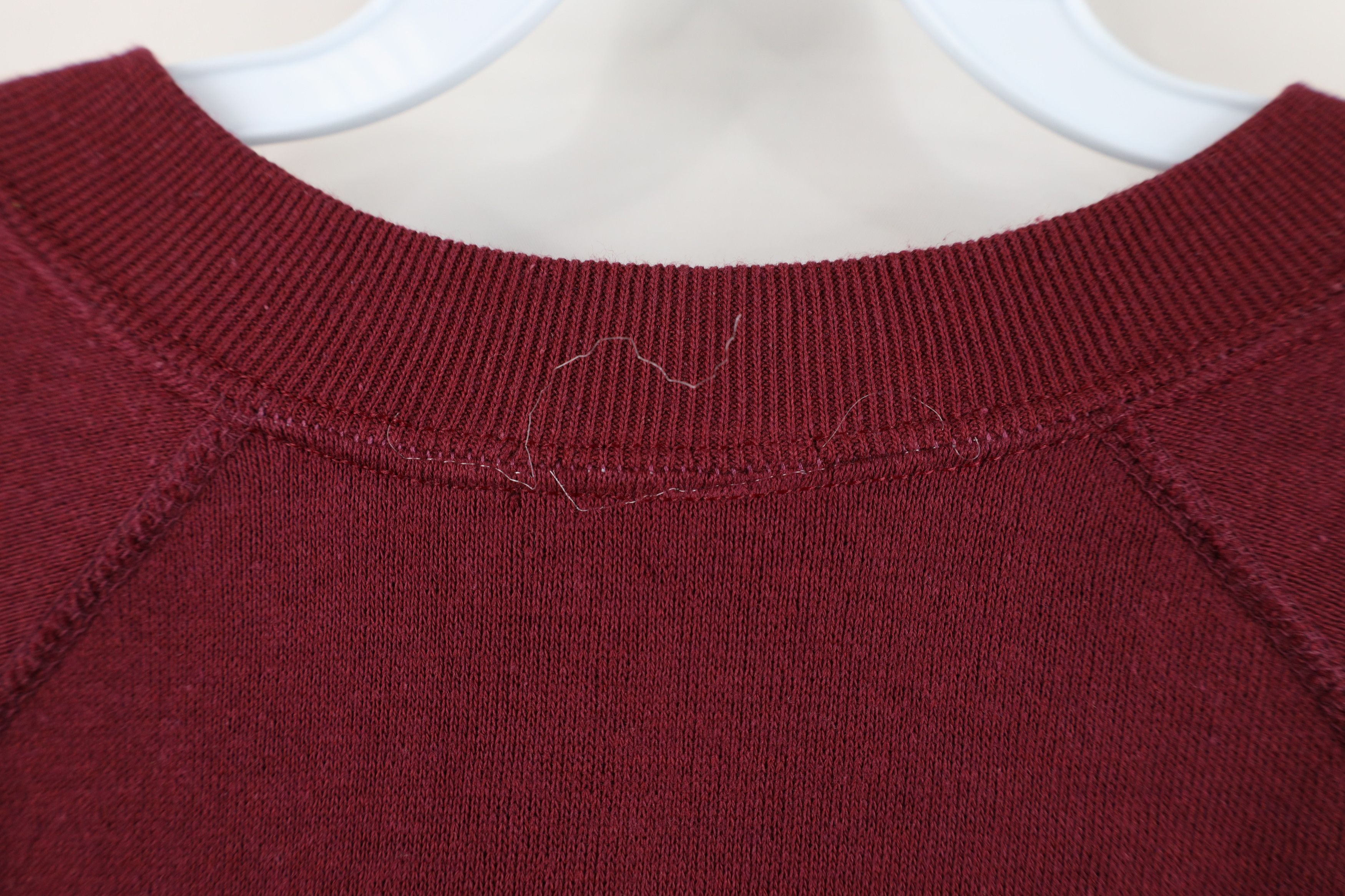 Vintage Vintage 70s 80s Streetwear Raglan Sweatshirt Burgundy USA Size L / US 10 / IT 46 - 8 Thumbnail