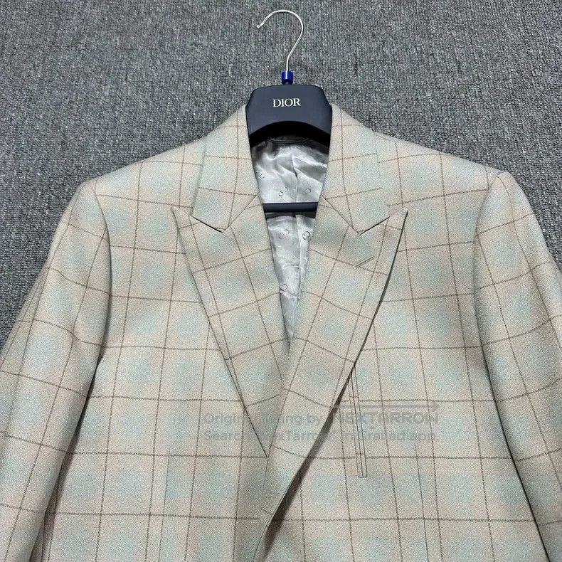 Dior Dior 23fw beige plaid sheep wool suit Size 50R - 3 Thumbnail