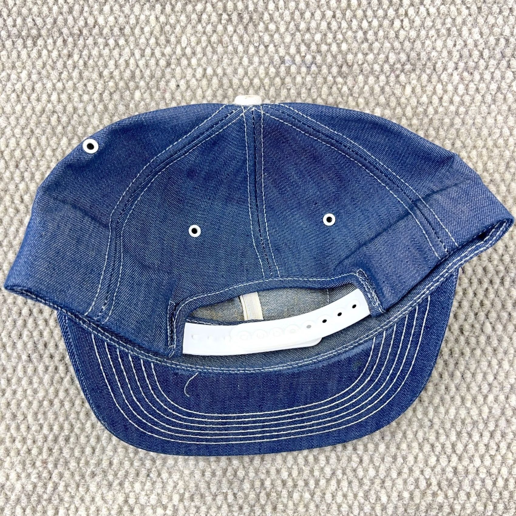 Vintage VINTAGE American Legend Trucker Hat Denim Made In USA Coal Mining 80s Patch United Way J Blue One Size Adjustable Snapback Mens Hat Size ONE SIZE - 4 Thumbnail