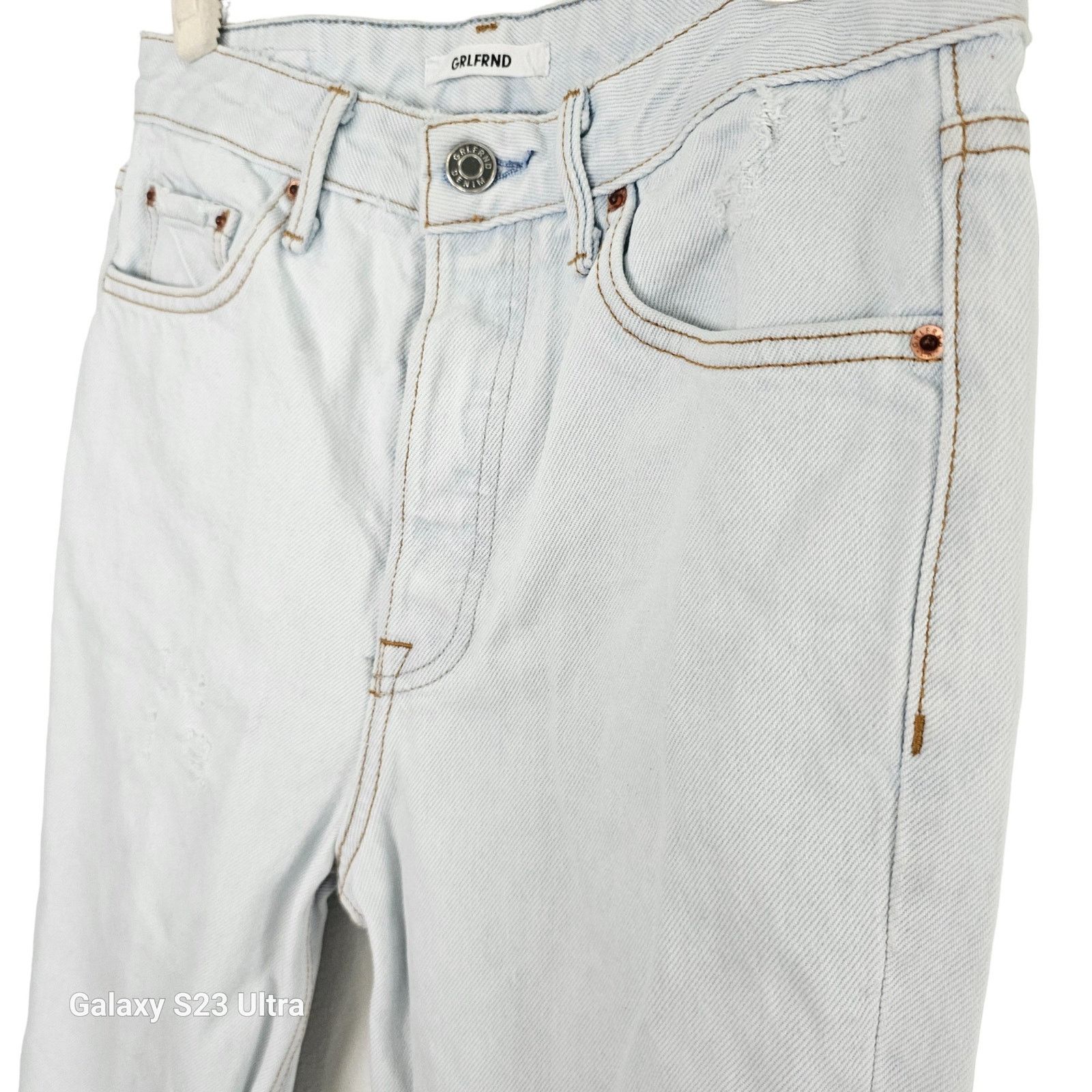 GRLFRND GRLFRND Womens Mica Crop Jeans High Rise Distressed Sz 26 Size 26" / US 2 / IT 38 - 4 Thumbnail