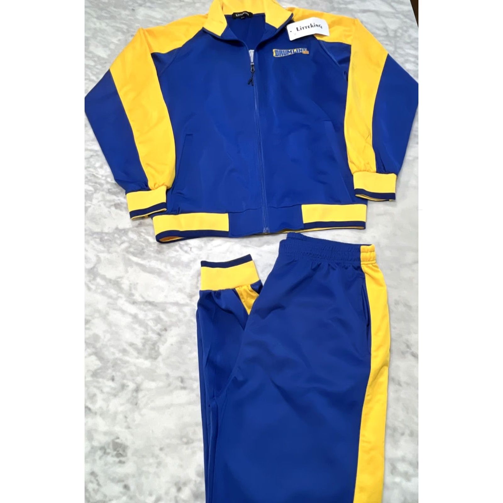 Vintage Drumline Live Tracksuit Men’s 2XL Jacket Pants Embroidery Littleking New w/Tag Blue Size 48R - 2 Thumbnail