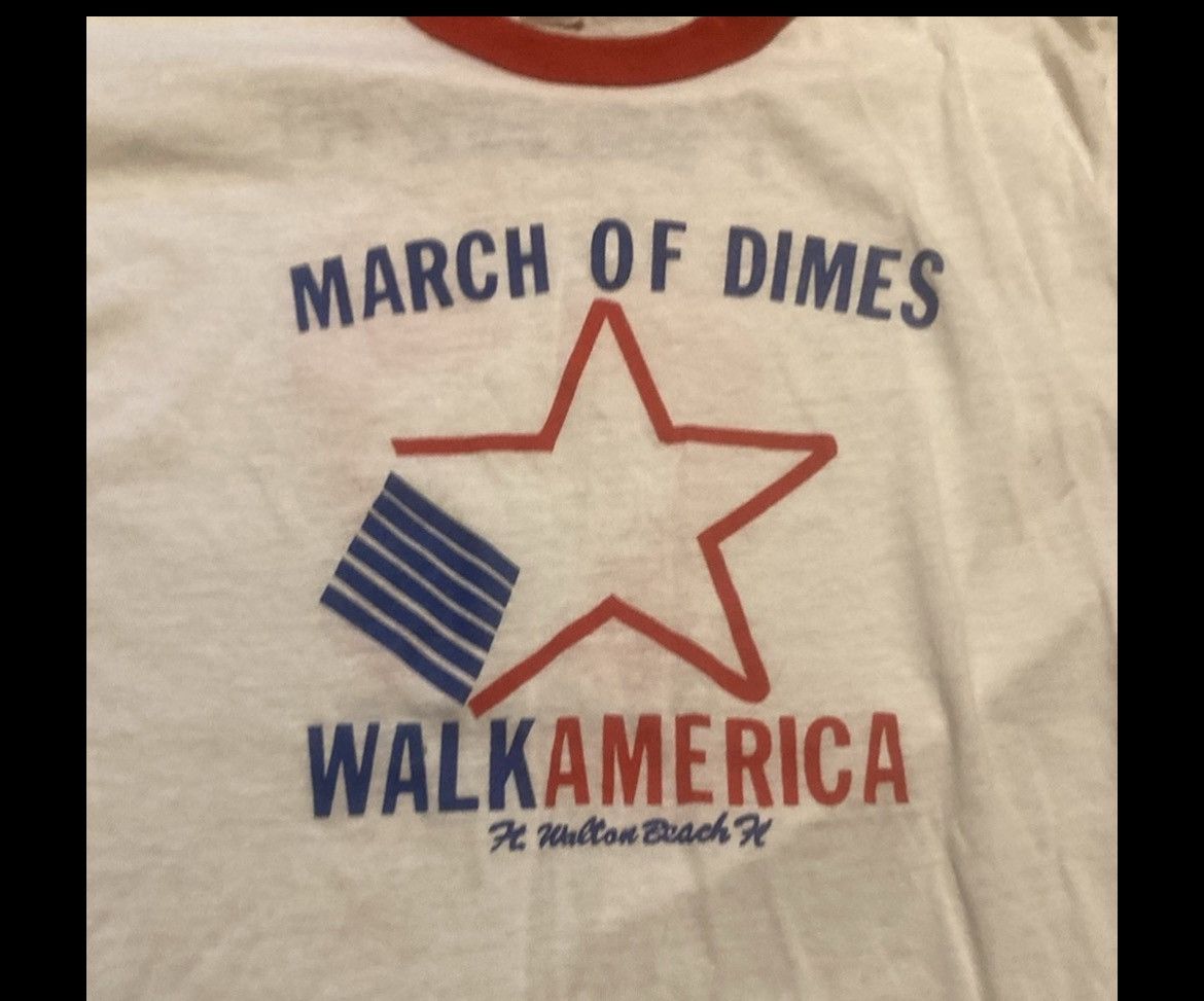 Other True Vintage March of Dimes Walk America Charity Ringer Tee Size US L / EU 52-54 / 3 - 2 Thumbnail