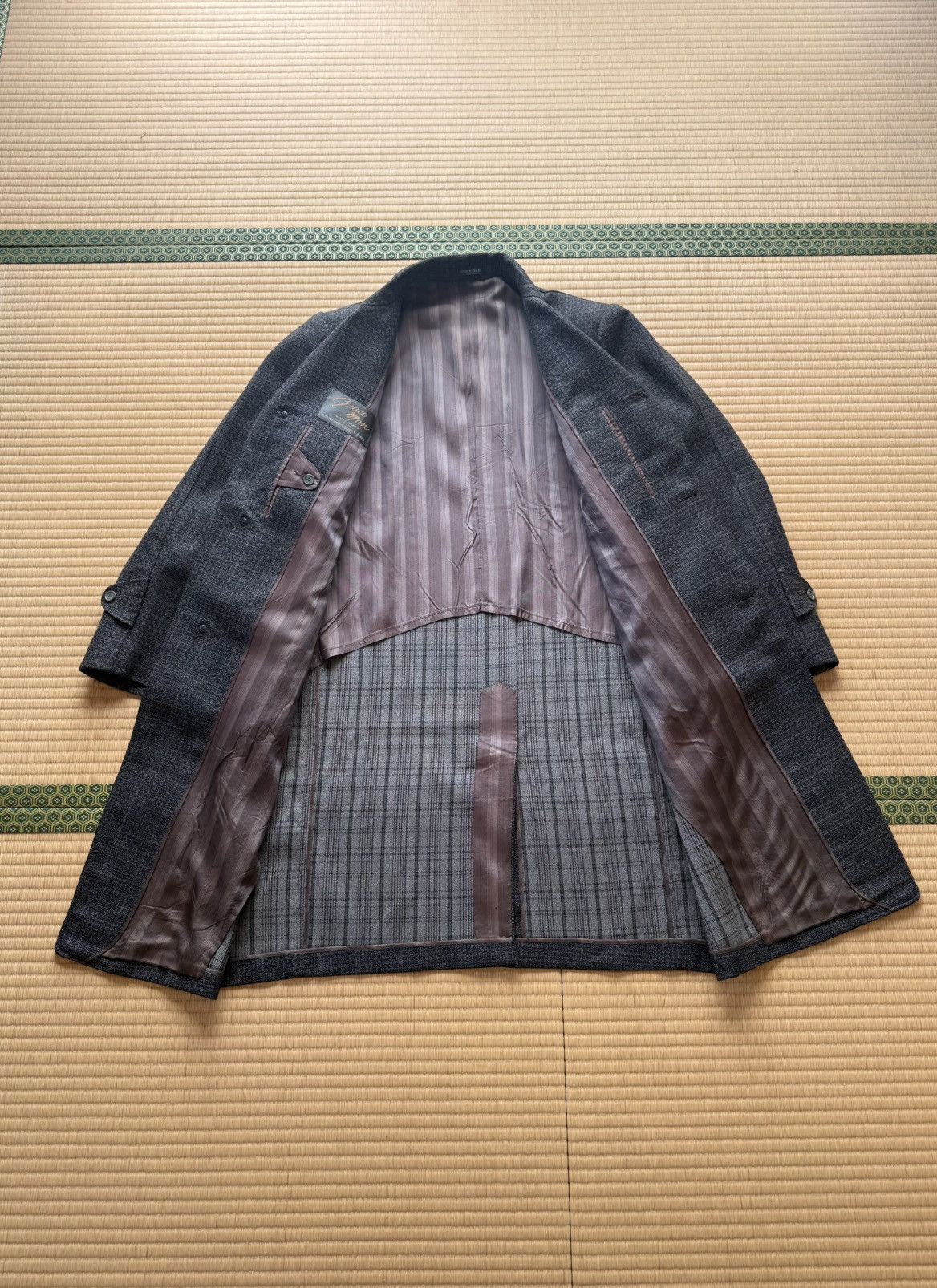 Other 1960s–70s Japanese Rasha Wool Coat – Gray Check Size US L / EU 52-54 / 3 - 4 Thumbnail