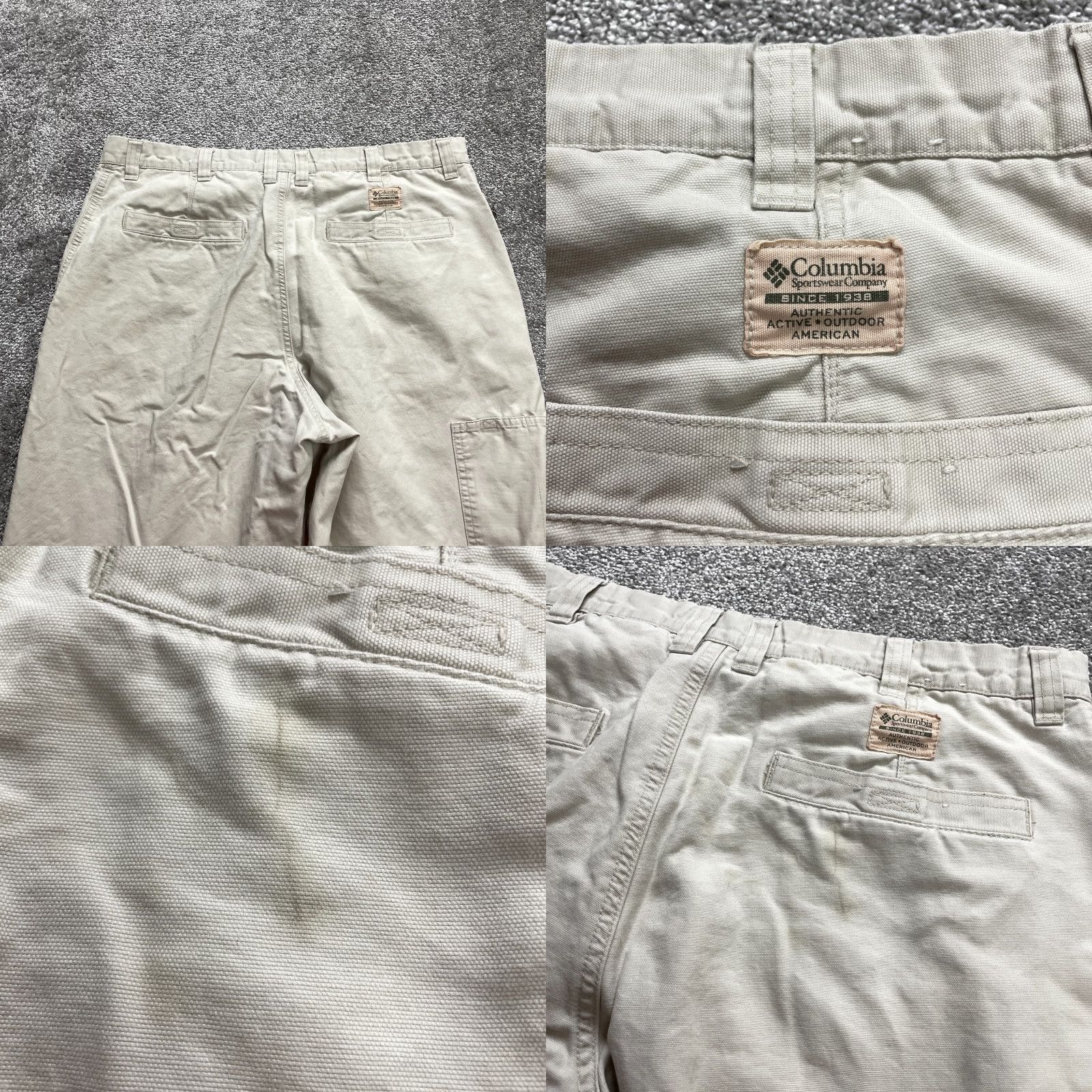 Vintage Columbia Chino Pants Mens 36 Light Beige Khaki Straight Slacks Pockets 36x30 Size US 36 / EU 52 - 11 Thumbnail