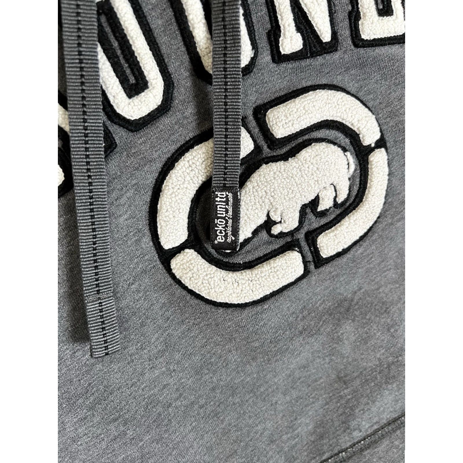 Logo 7 VINTAGE Ecko Unltd Hoodie Sweatshirt Gray OG Fleece Logo Y2K Hip Hop Pullover Hooded Pockets 90s Mens XL Size US XL / EU 56 / 4 - 7 Thumbnail