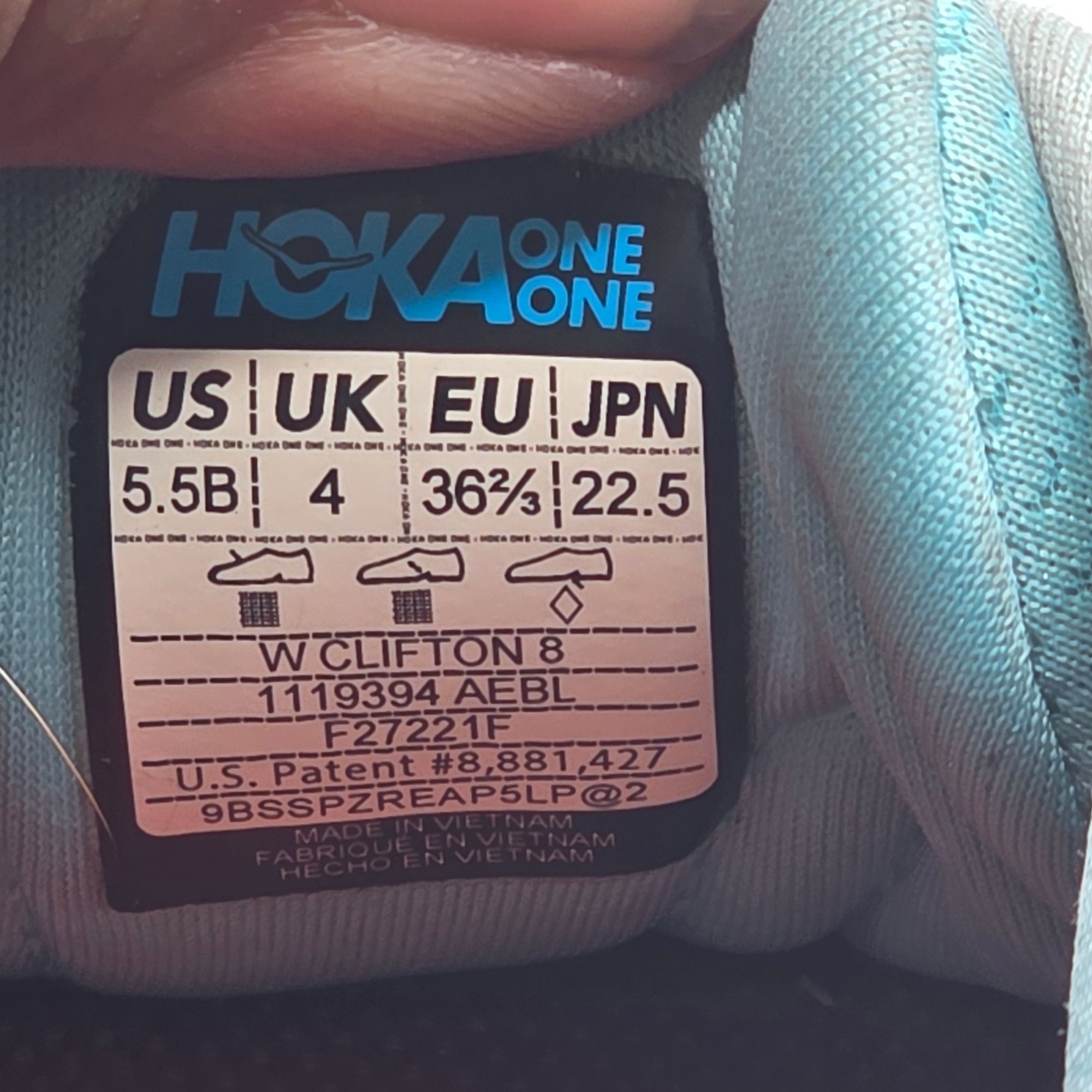 Hoka Hoka One One Clifton 8 Womens Size 5.5 B Aqua Green Athletic Size US 5.5 / IT 35.5 - 6 Thumbnail