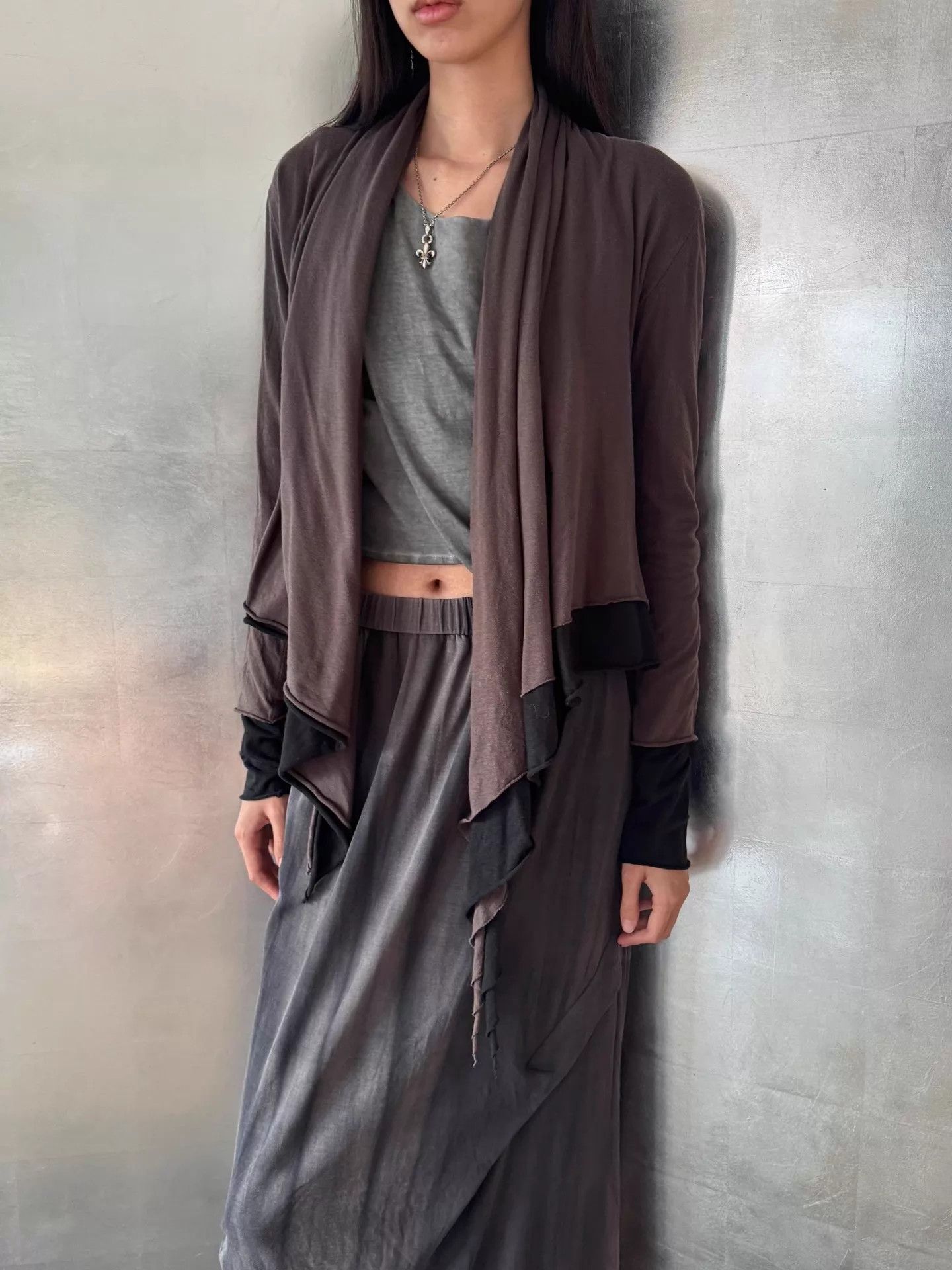 Other Dutch Double-Layer Color-Blocked Irregular Cardigan S Size S / US 4 / IT 40 - 9 Thumbnail