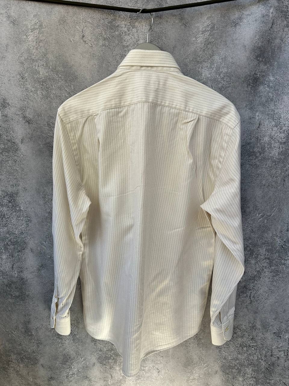 Pal Zileri × Vintage Pal Zileri Sartoriale Vintage Striped Button Up Shirt Beige Size US L / EU 52-54 / 3 - 3 Thumbnail