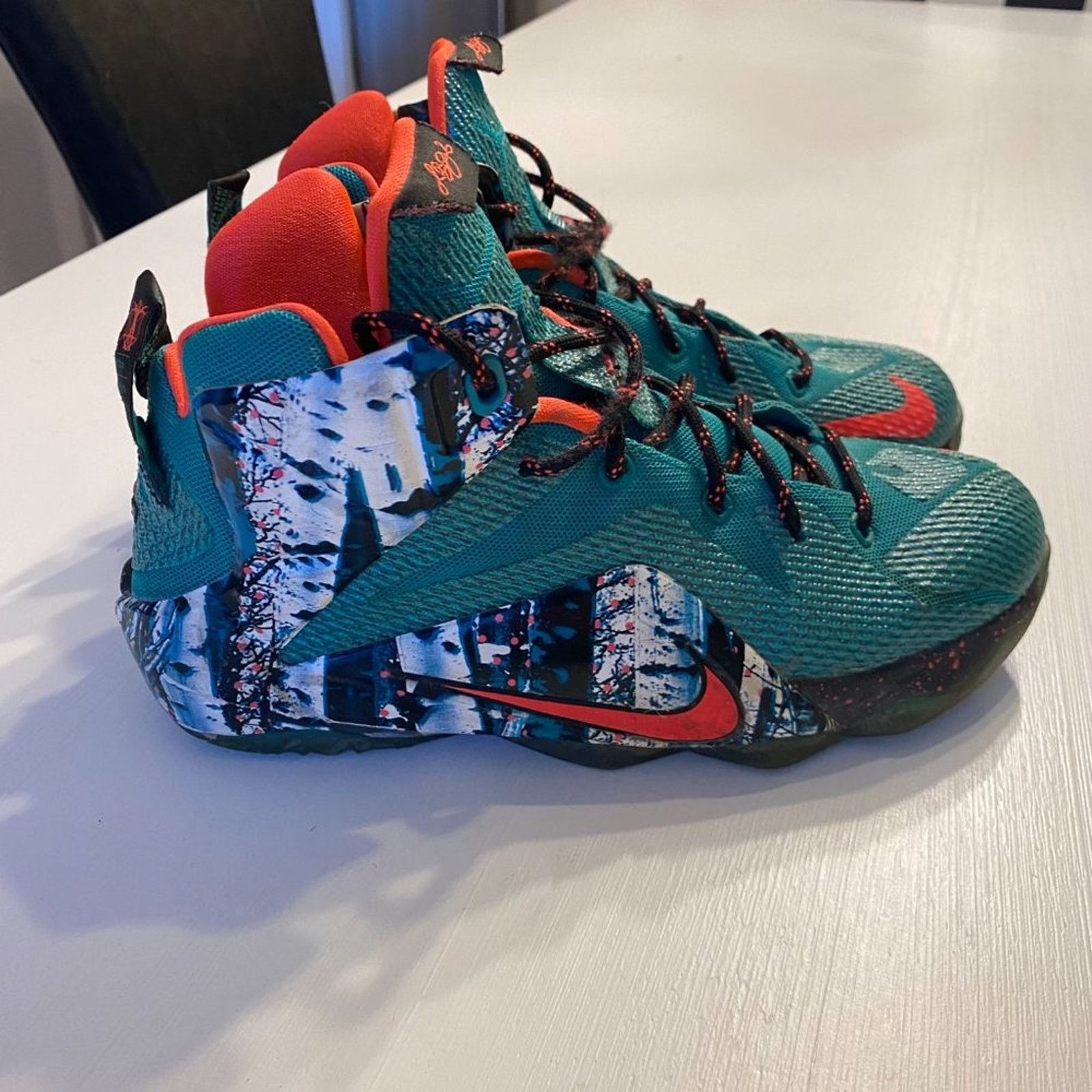 Nike Nike Lebron James 12 Emerald Green Youth Shoes 7Y 685181-303 Size US 7 / EU 40 - 3 Thumbnail