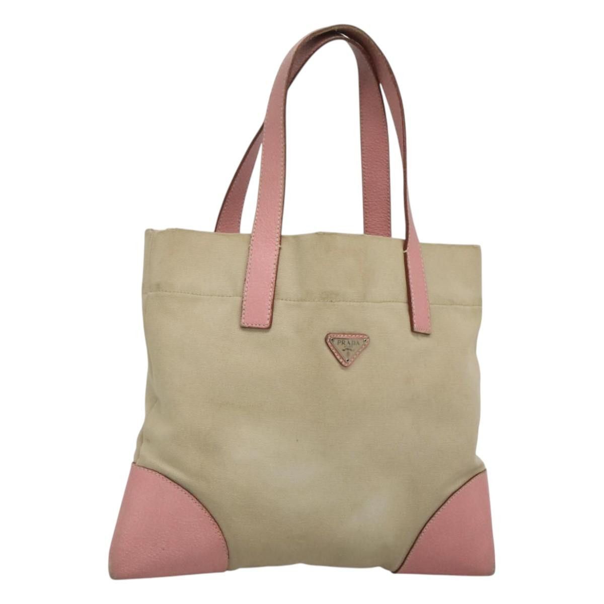 Prada PRADA Tote Bag Canvas Beige Silver Size ONE SIZE - 1 Thumbnail