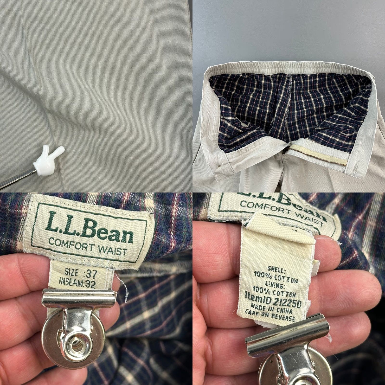 Vintage VINTAGE LL Bean Pants Mens 37x32 37x31 Double L Flannel Lined Pleated Comfort Waist Chino Beige Regular Mens Size US 37 - 8 Thumbnail