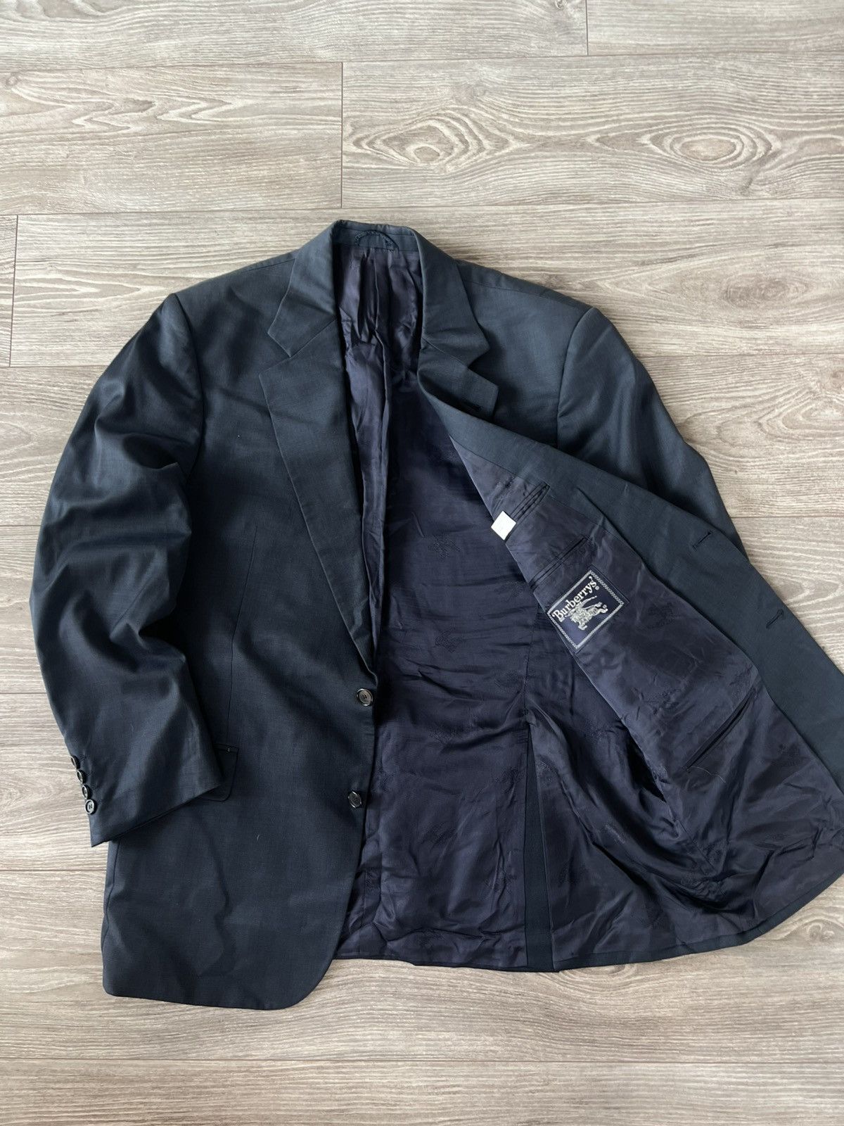 Burberry × Designer Vintage Burberrys England Finest Quality Wool/Viscose Blazer Size 46R - 1 Thumbnail