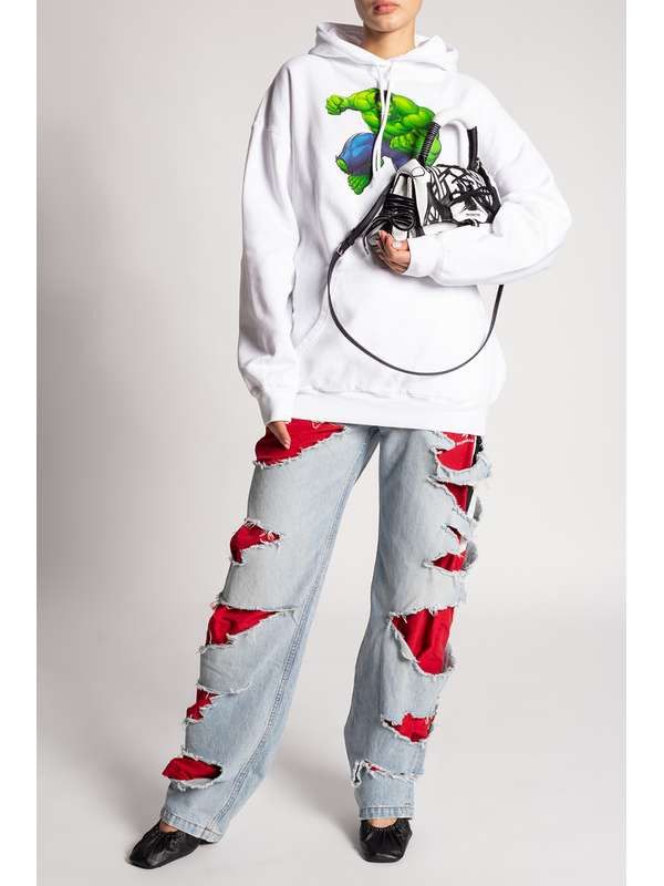 Balenciaga o1bcso1str1224 Unisex Hulk 2021MARVEL Medium Fit Hoodie Size S / US 4 / IT 40 - 2 Thumbnail