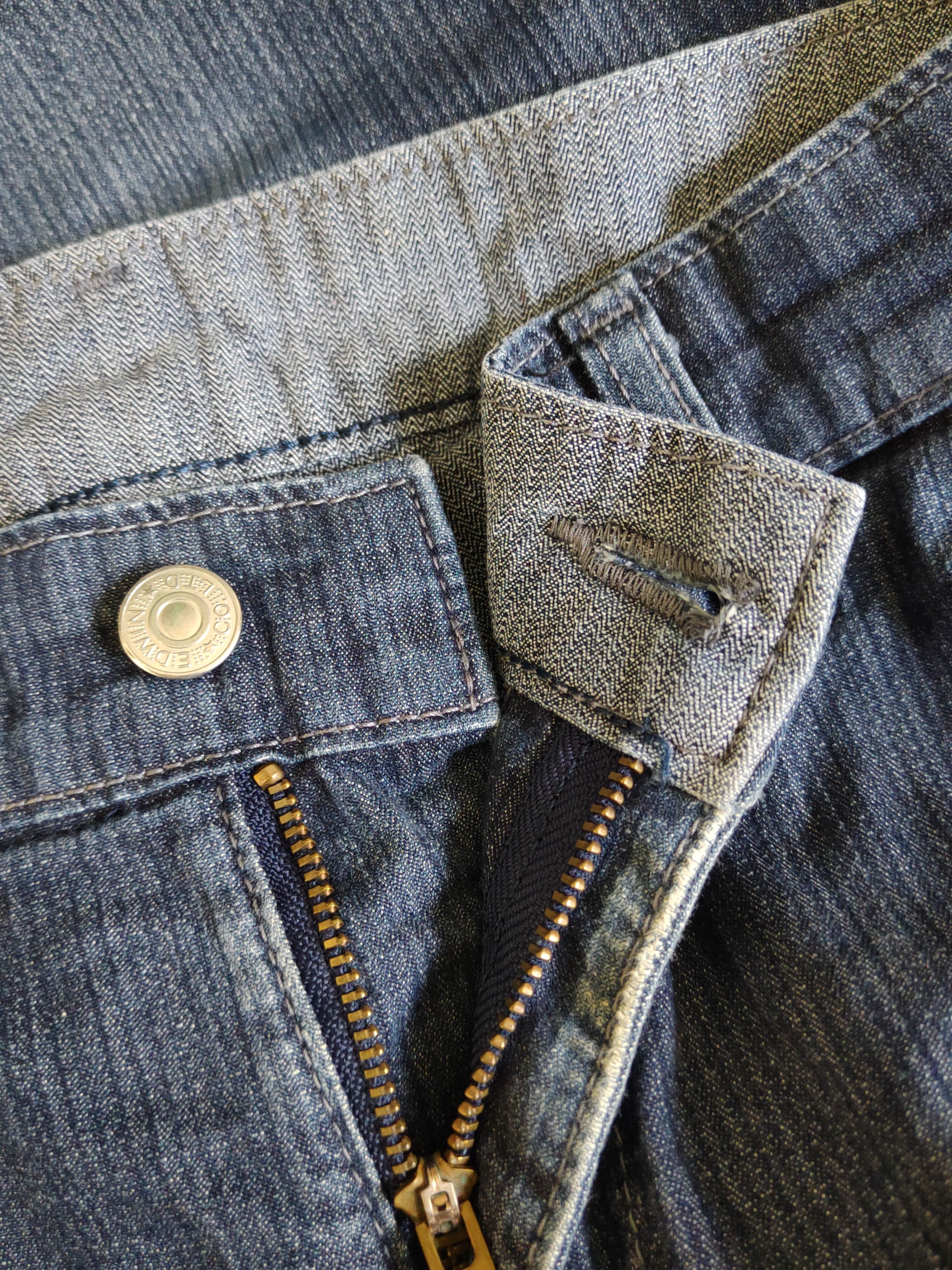 Edwin Edwin Dark Blue Faded Distressed Ripped Jeans #S2475 Size US 31 - 14 Thumbnail