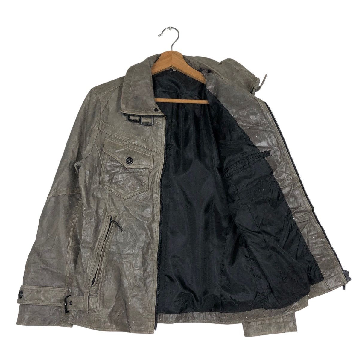 Japanese Brand 🔥Vintage Biker Jacket Leather ASM Japan Issey Miyake Size US M / EU 48-50 / 2 - 11 Thumbnail
