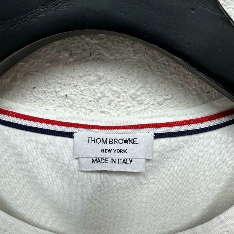 Thom Browne Thom browne Pocket striped white short-sleeved T-shirt 2503 Size US M / EU 48-50 / 2 - 3 Thumbnail