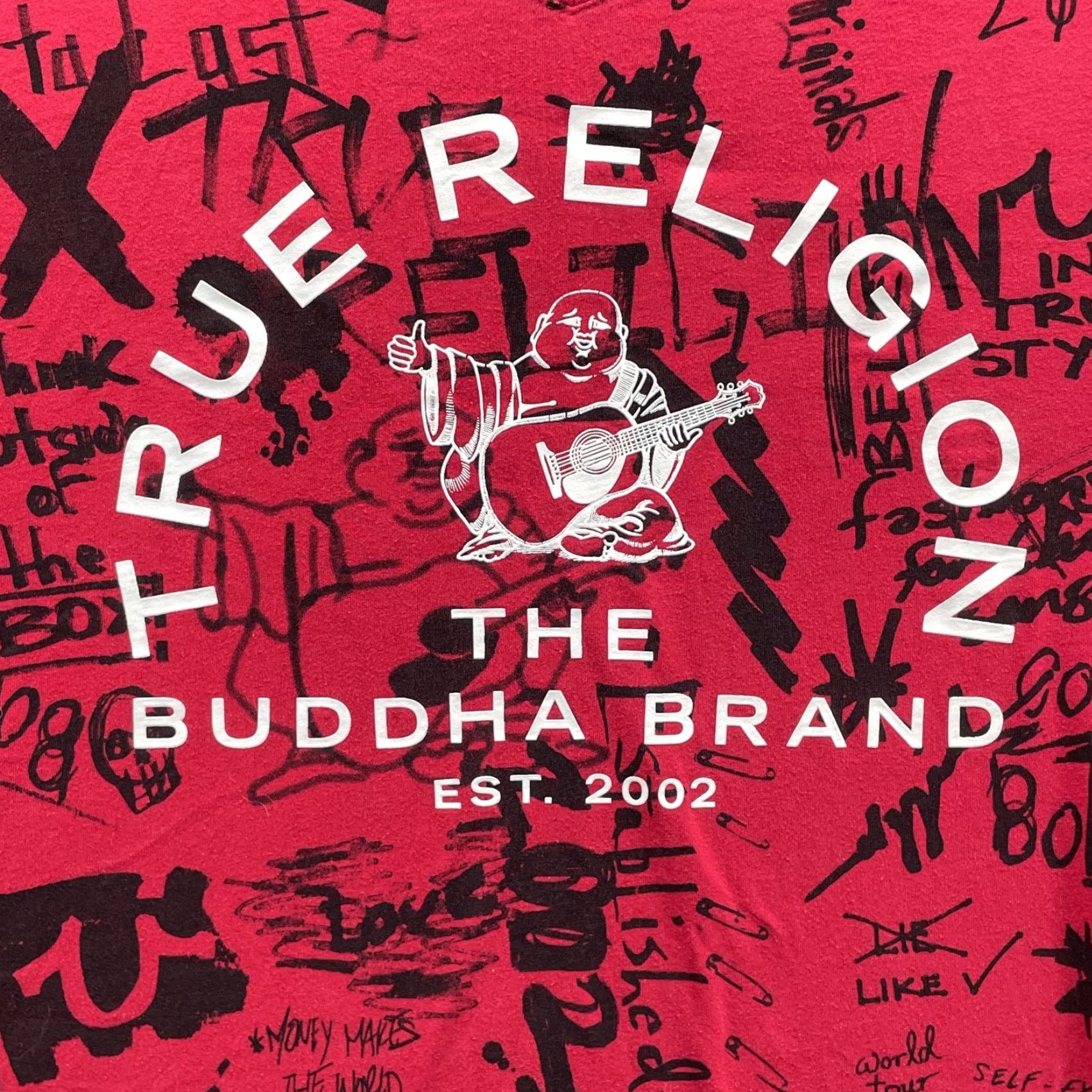 True Religion True Religion T-Shirt Large Red Graffiti Graphic Designer Grunge Rock Y2k Skate Shirt Mens L Red Graphic Print 90's Theme Size US L / EU 52-54 / 3 - 3 Thumbnail