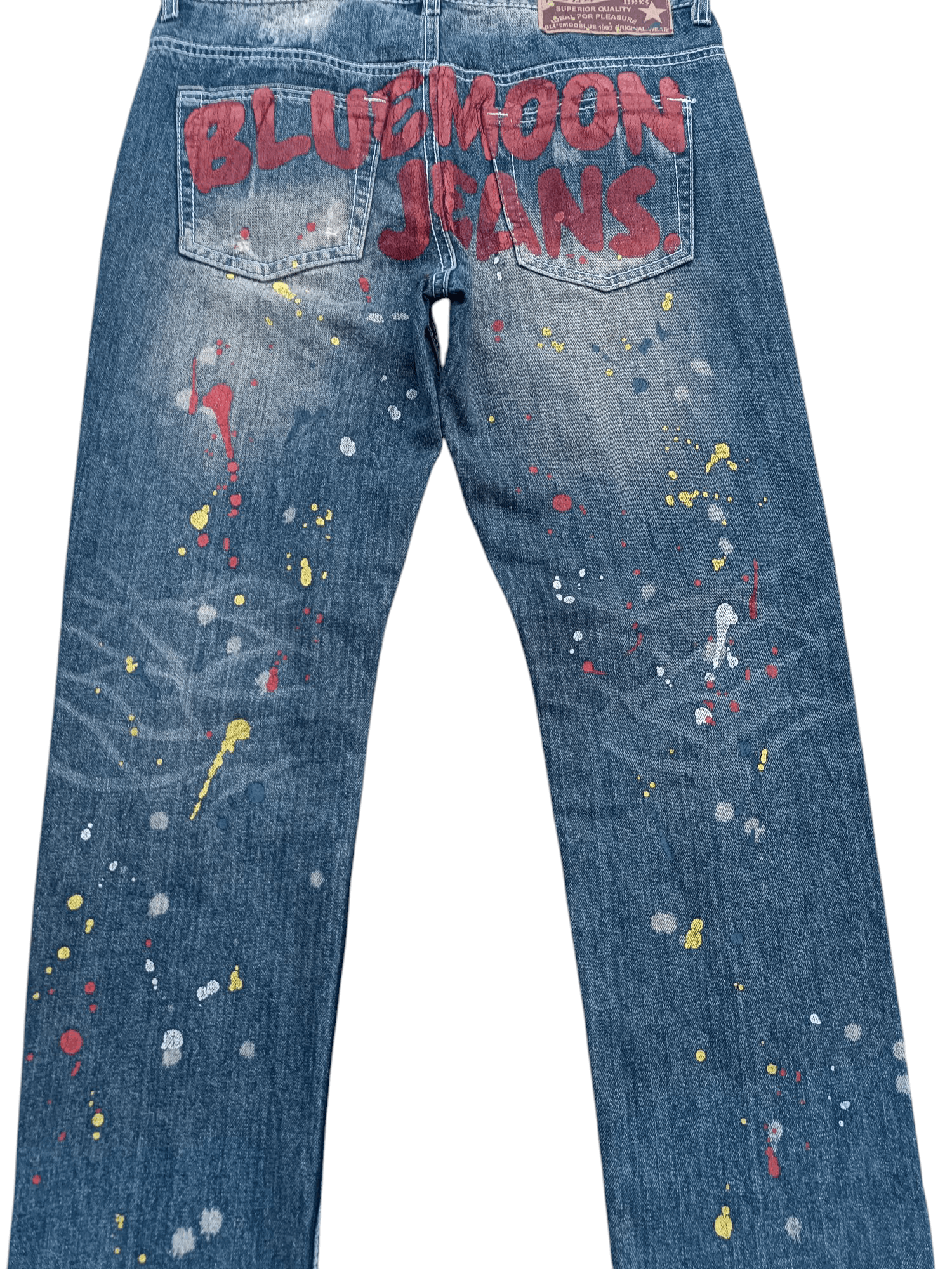 Designer × Japanese Brand × Vintage VINTAGE BLUE MOON BLUE SPLATTER PAINT DENIM Size US 30 / EU 46 - 7 Thumbnail