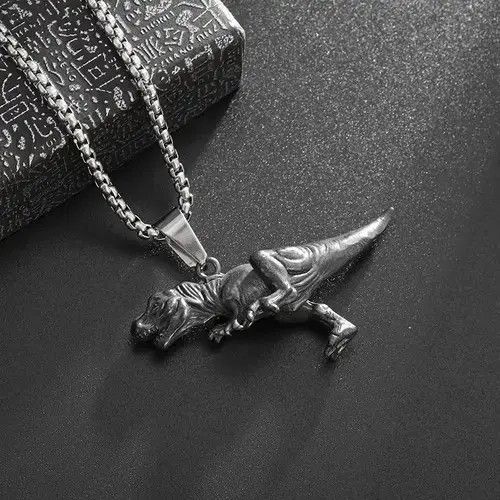 Jewelry × Vintage Retro Dinosaur Boy Gift Necklace Size ONE SIZE - 3 Thumbnail