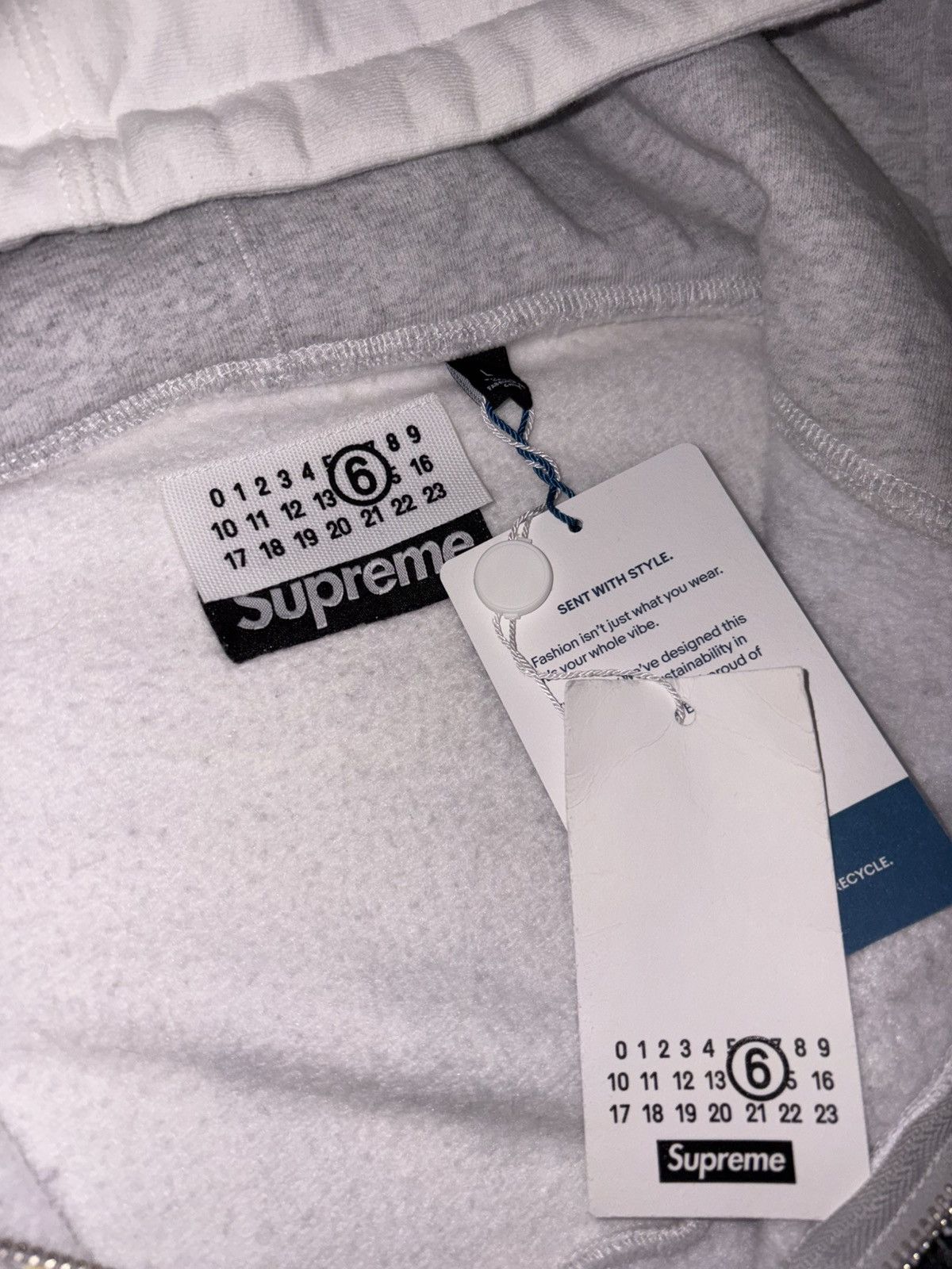 Maison Margiela × Supreme Supreme MM6 Eagle Zip Up Hoodie Grey Large DSWT Size US L / EU 52-54 / 3 - 4 Thumbnail