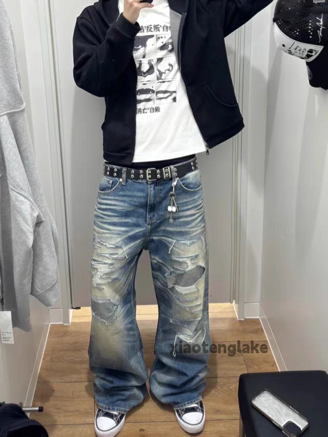 Jean xtl washed faded cleanfit yuppie y2k loose ripped jeans Size US 33 - 4 Thumbnail