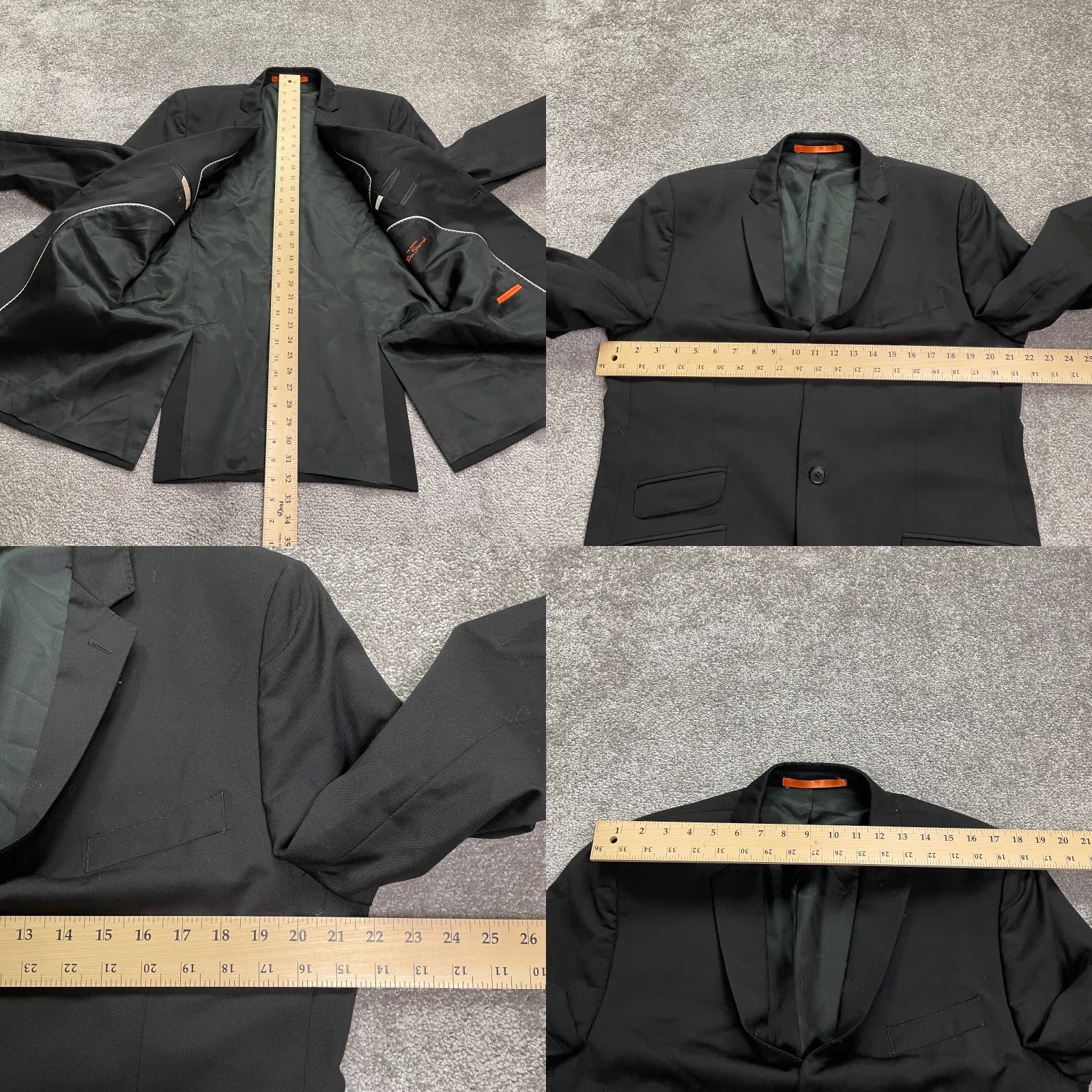 Ben Sherman Ben Sherman Blazer Men 42L Black Wool Doble Vented Business Workwear Formal Mens Size 42R - 8 Thumbnail