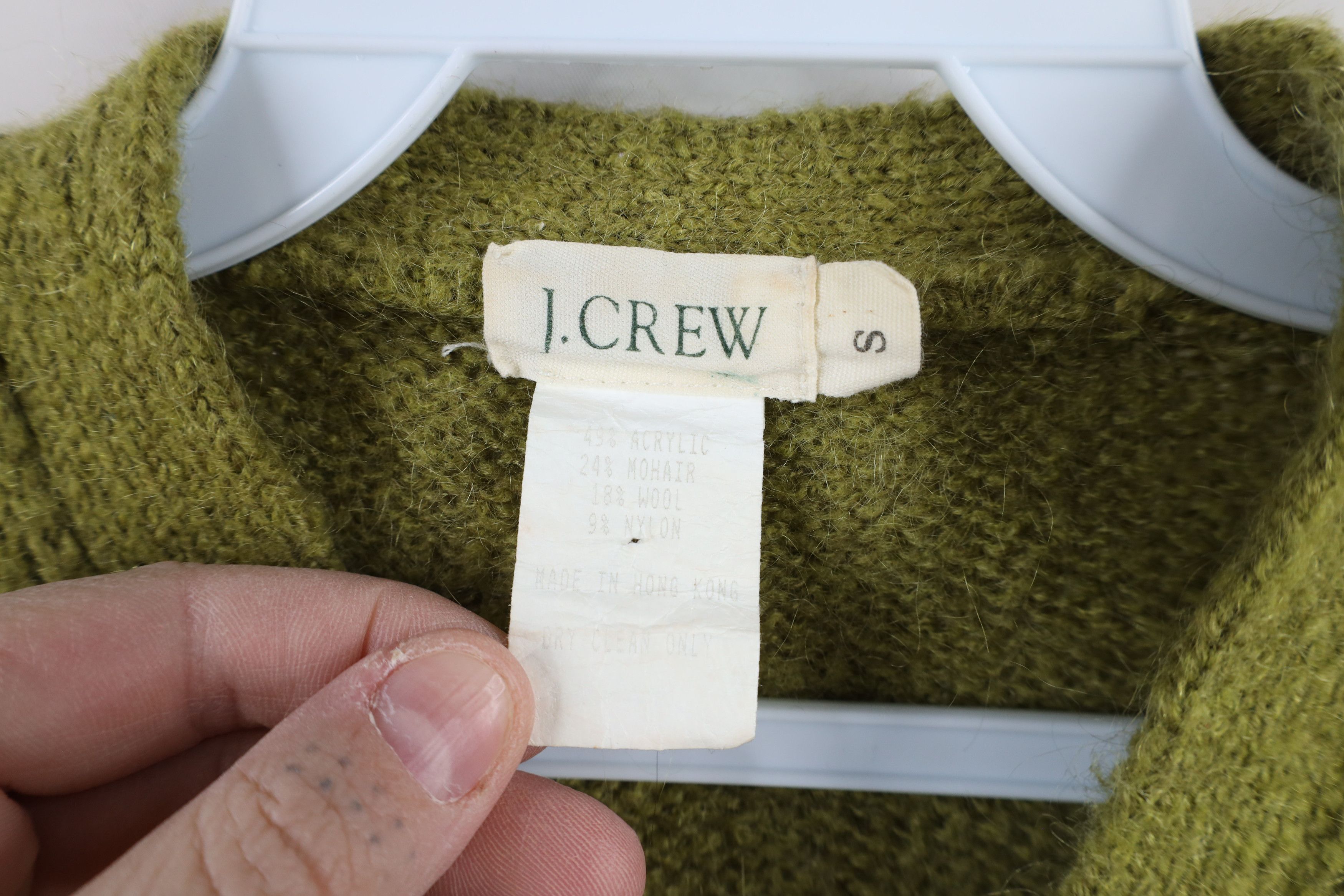 J.Crew × Vintage Vintage 90s J Crew Cobain Mohair Wool Knit Cardigan Sweater Size S / US 4 / IT 40 - 6 Thumbnail
