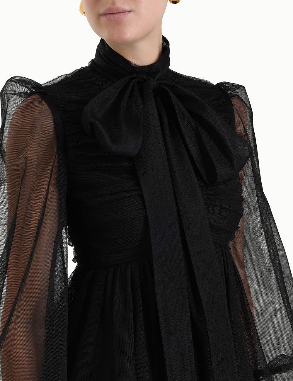 Zimmermann oc11z0425 Tulle Midi Dress in Black Size XL / US 12-14 / IT 48-50 - 7 Thumbnail