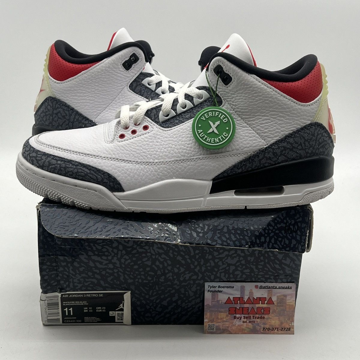 Jordan Brand Air Jordan 3 denim fire red Size US 11 / EU 44 - 1 Thumbnail