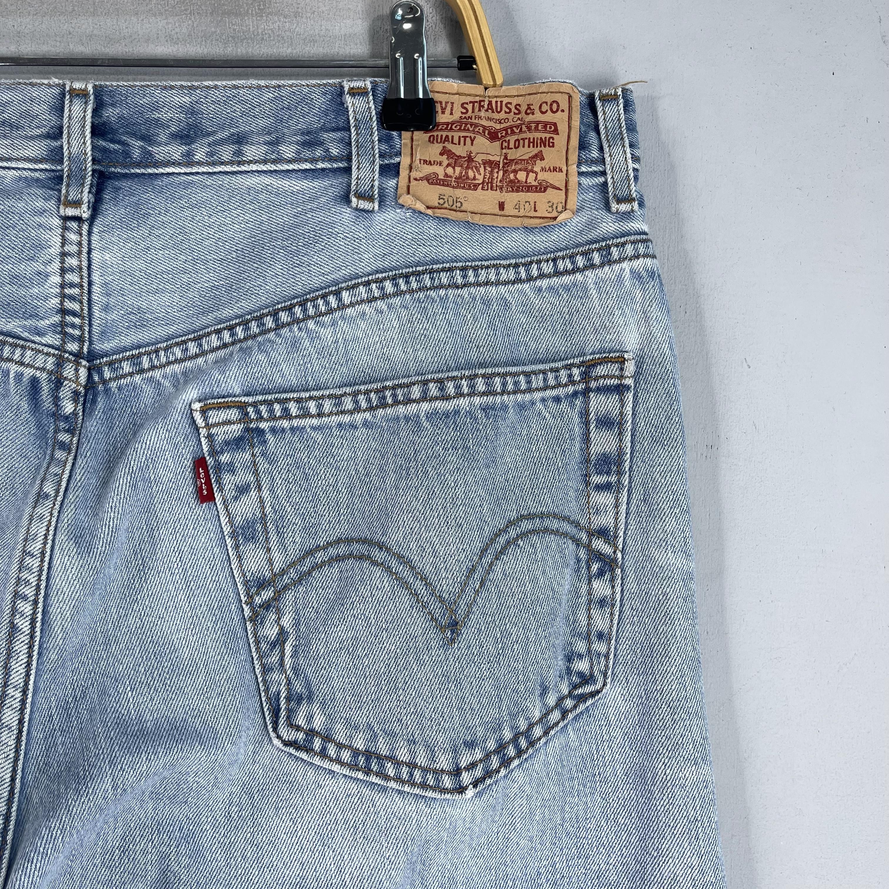 Levi's × Vintage W38 L29 Vintage Levis 505 Distressed Light Blue Wash Jeans Size US 38 / EU 54 - 10 Thumbnail