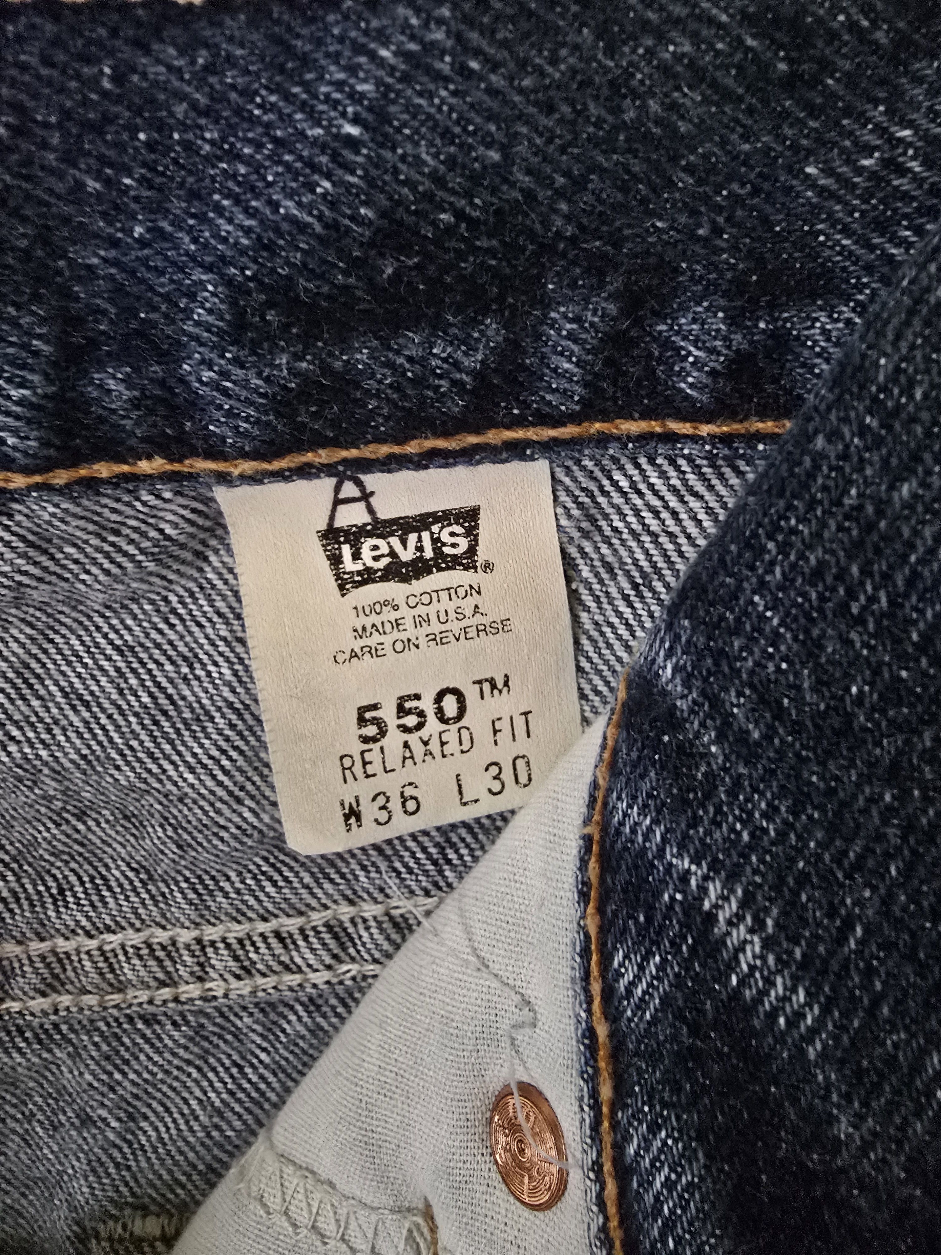 Levi's VINTAGE 1994 MEN'S 550 DARK WASH DENIM JEANS Size US 36 / EU 52 - 6 Thumbnail