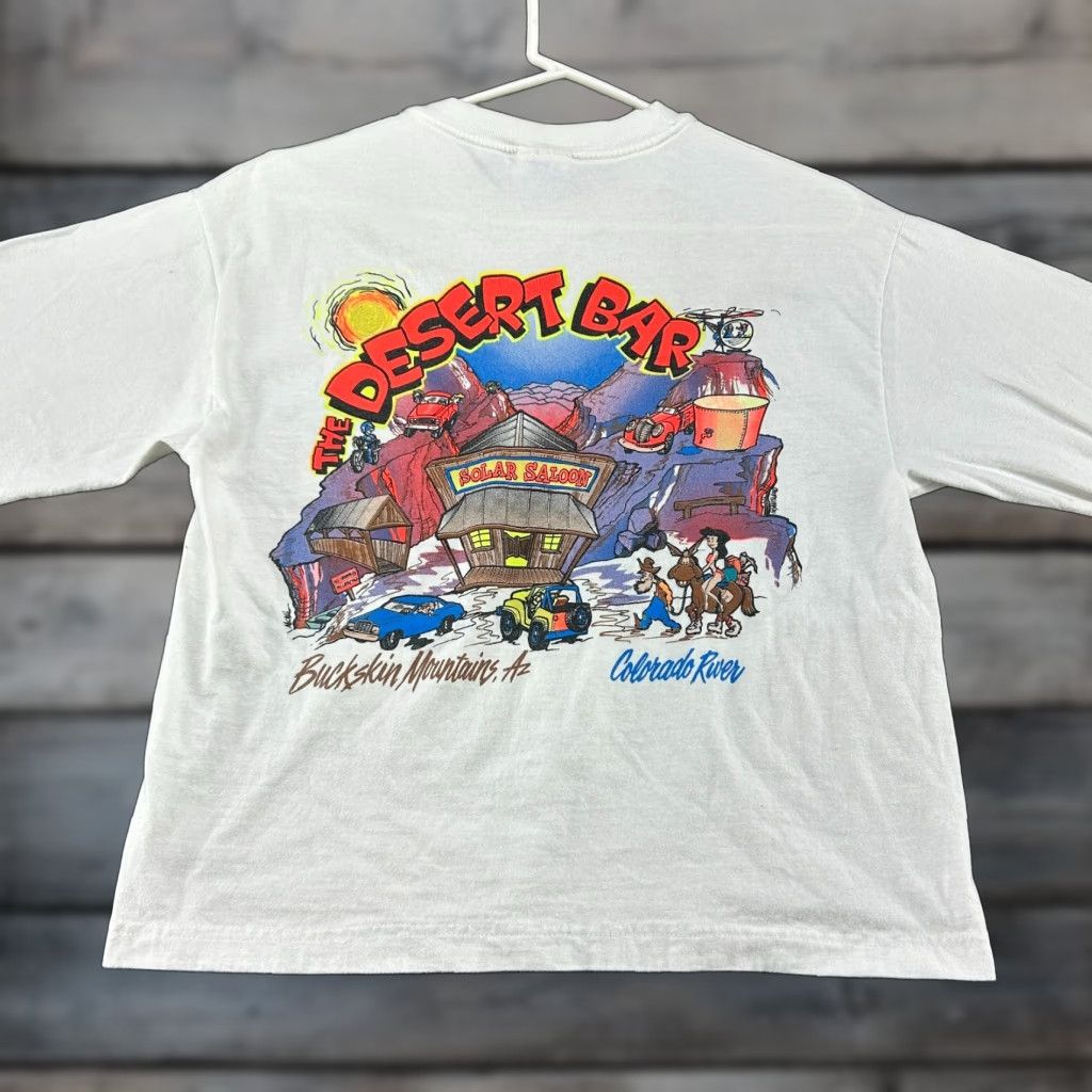 Hanes VINTAGE Desert Bar Nellie Saloon Shirt Womens M White 90s Crop Cowgirl Western Desert Bar Nellie Saloon Shirt Womens M White 90s Size M / US 6-8 / IT 42-44 - 1 Thumbnail