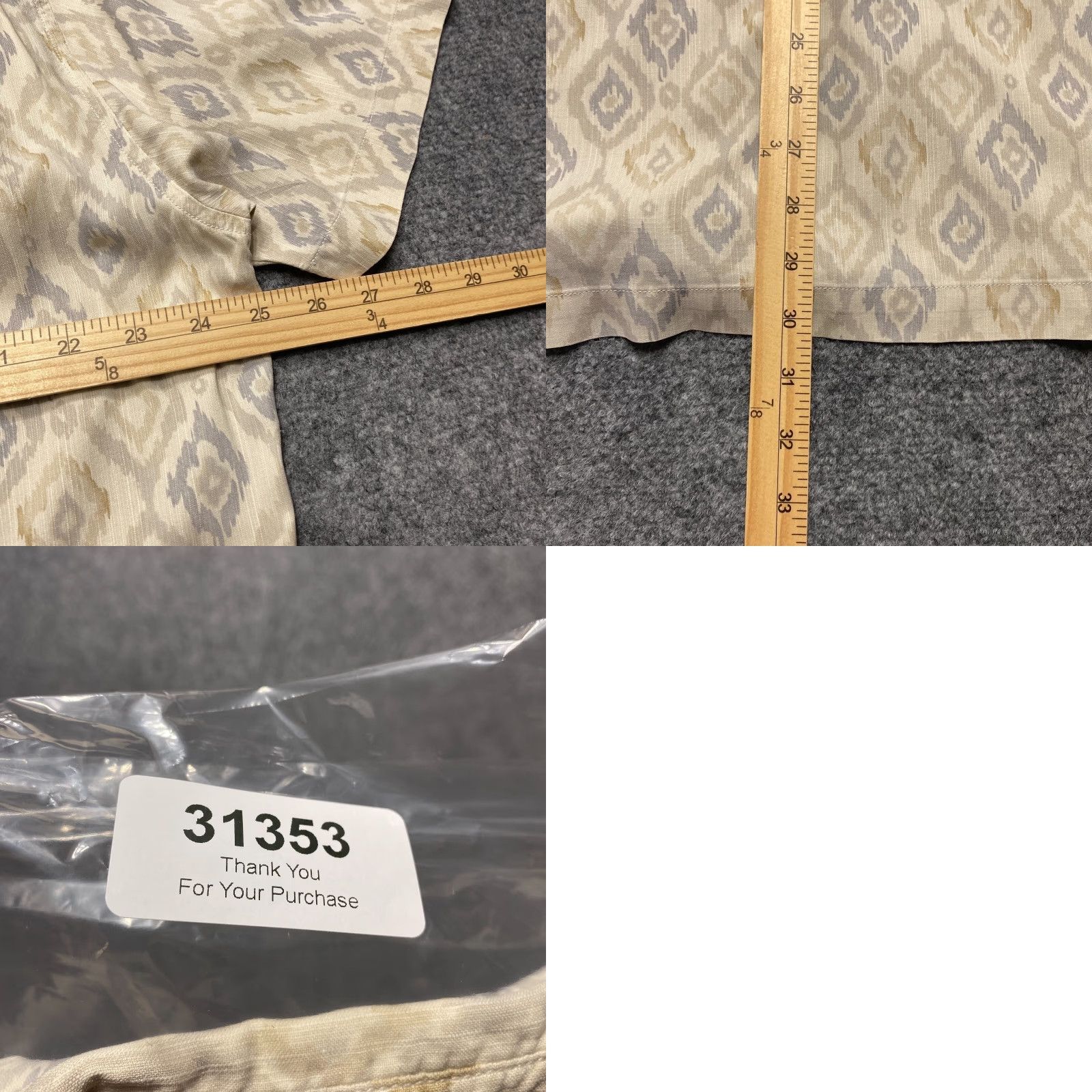 Tommy Bahama Tommy Bahama Shirt Mens XL Tan Grey Ikat Diamond Print Silk Short Sleeve Button-Up Casual Travel Summer Beach Size US XL / EU 56 / 4 - 8 Thumbnail