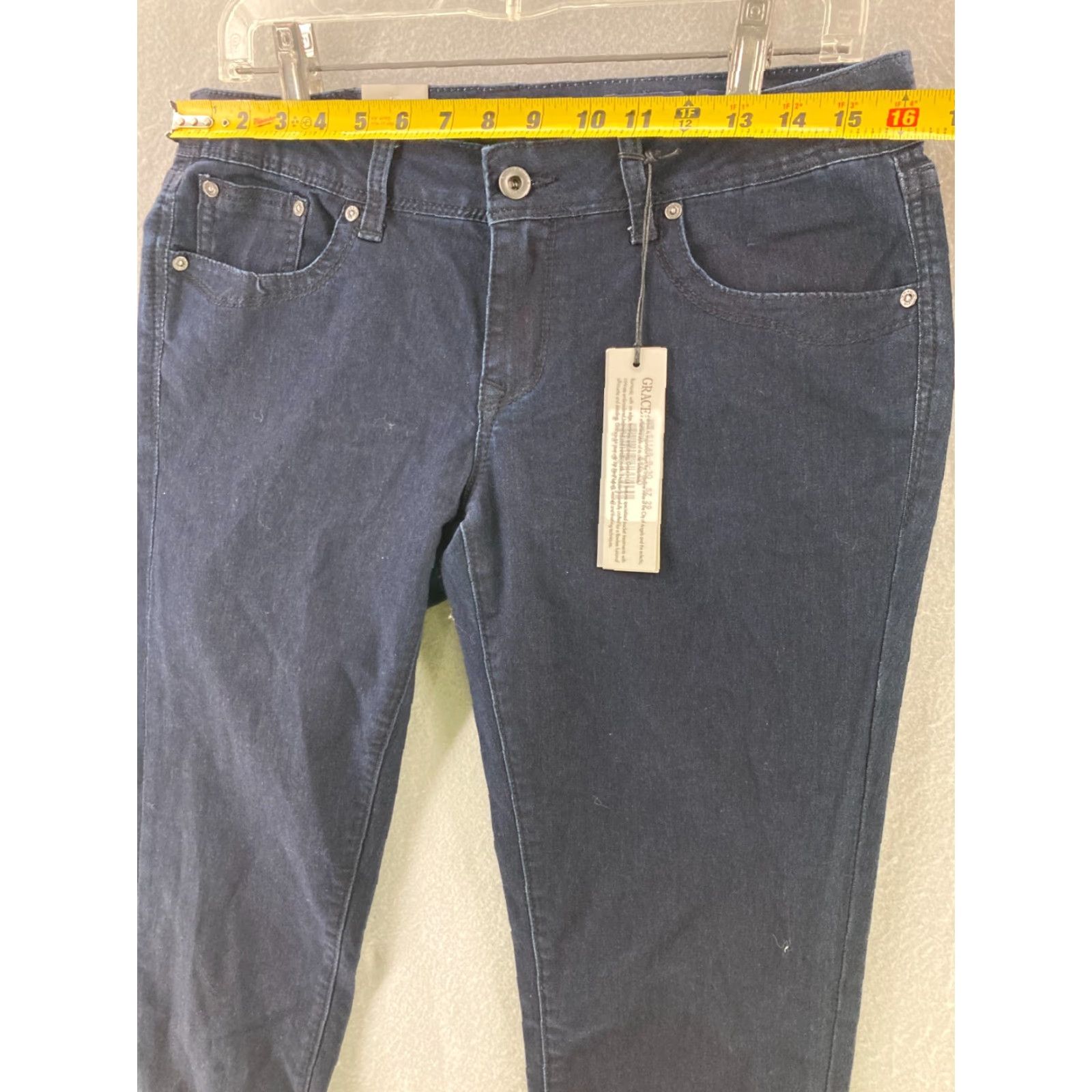 Grace in LA Grace In LA Bootcut Jeans Women 29x30 Blue Low Rise Stretch Denim with Embroidery and Rhinestones Size 29" - 2 Thumbnail