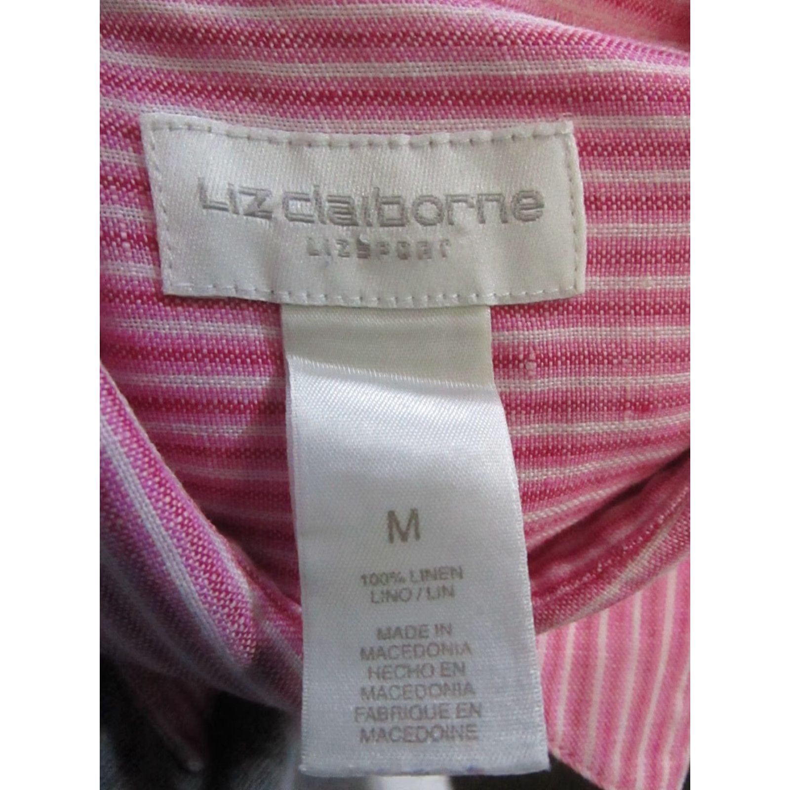 Liz Claiborne Liz Claiborne Shirt Womens Medium Multicolor Linen Button-Up Size M / US 6-8 / IT 42-44 - 3 Thumbnail