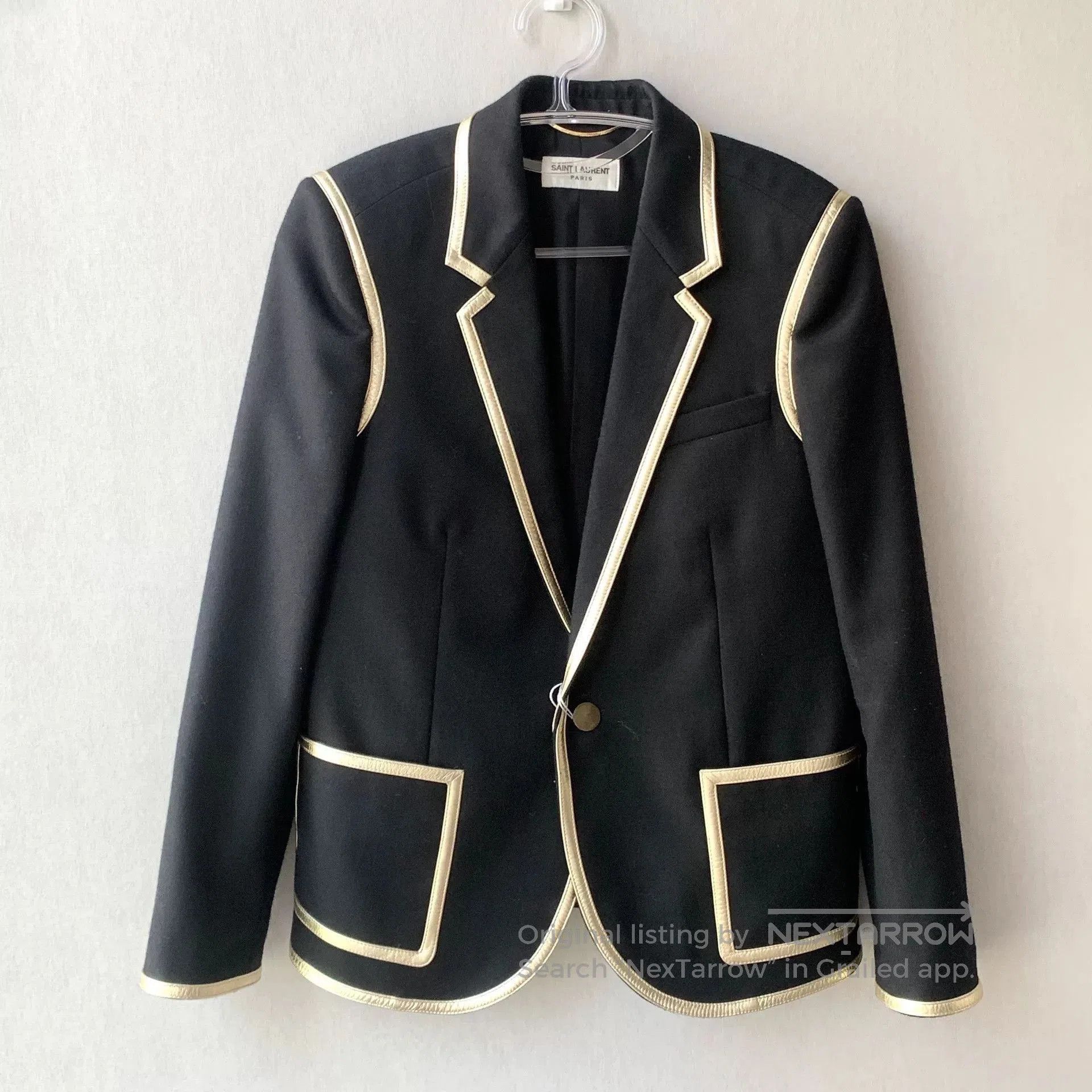 Saint Laurent Paris Saint Laurent Black Blazer with Gold Trim. Size M / US 6-8 / IT 42-44 - 1 Thumbnail