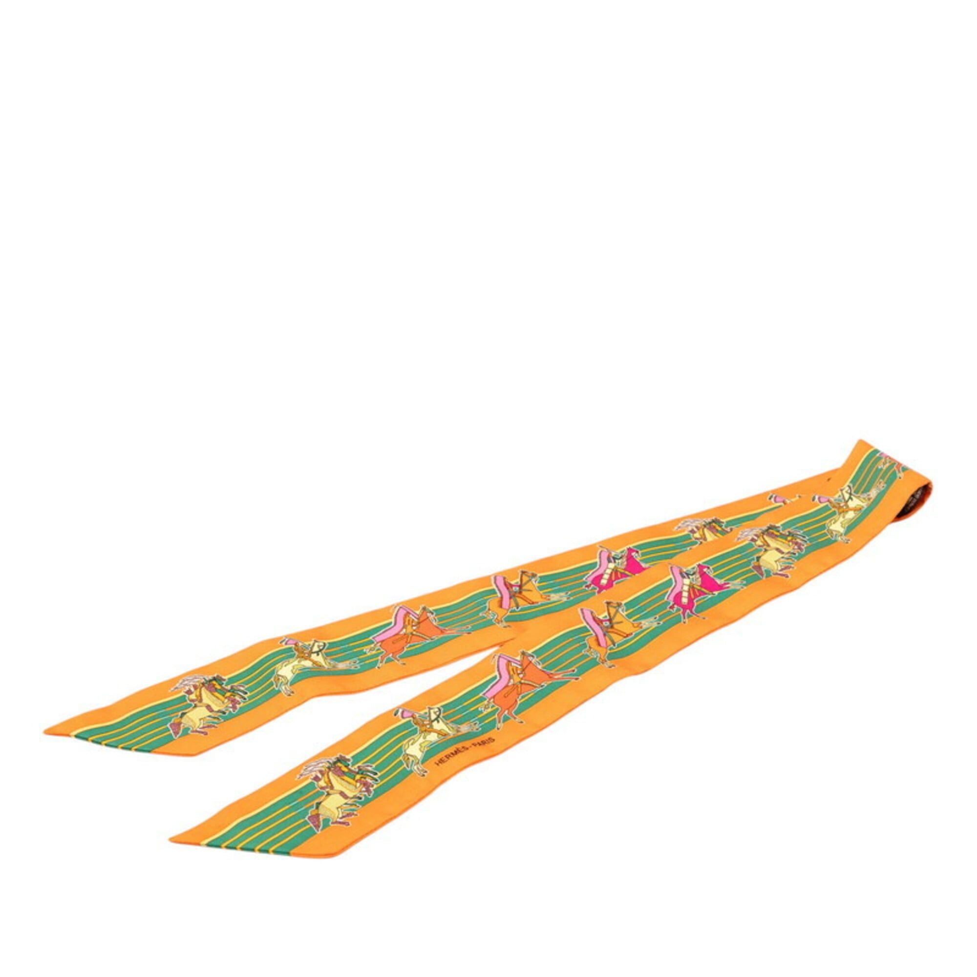 Hermes Hermes Carre 90 Pani La Shar Pawnee Chief Scarf Muffler Orange Multicolor Silk Women's HERMES Size ONE SIZE - 1 Thumbnail