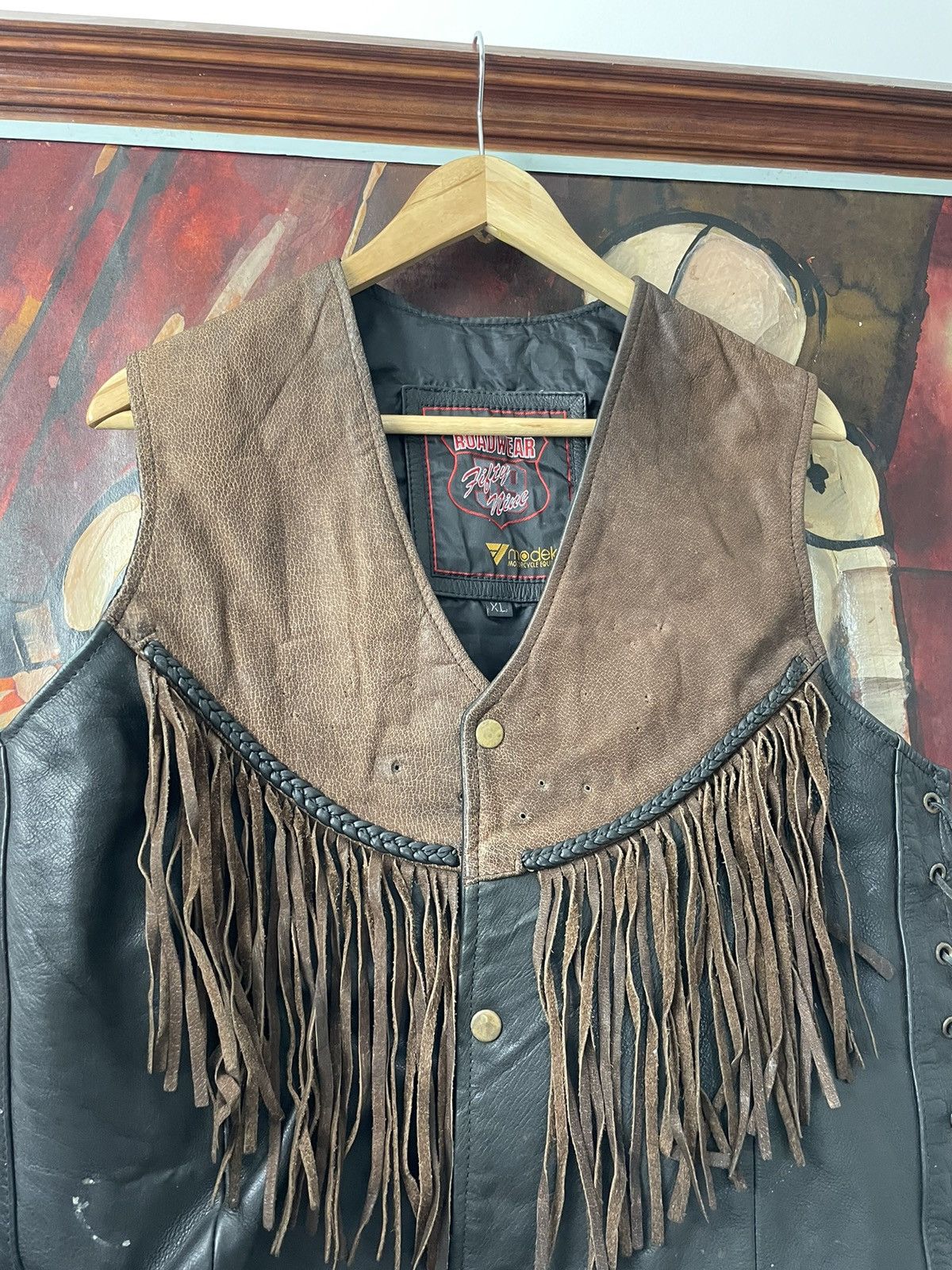 Leather Vintage Leather Vest Motorcycle Rare Y2k Moto Racing Hype Size US L / EU 52-54 / 3 - 4 Thumbnail