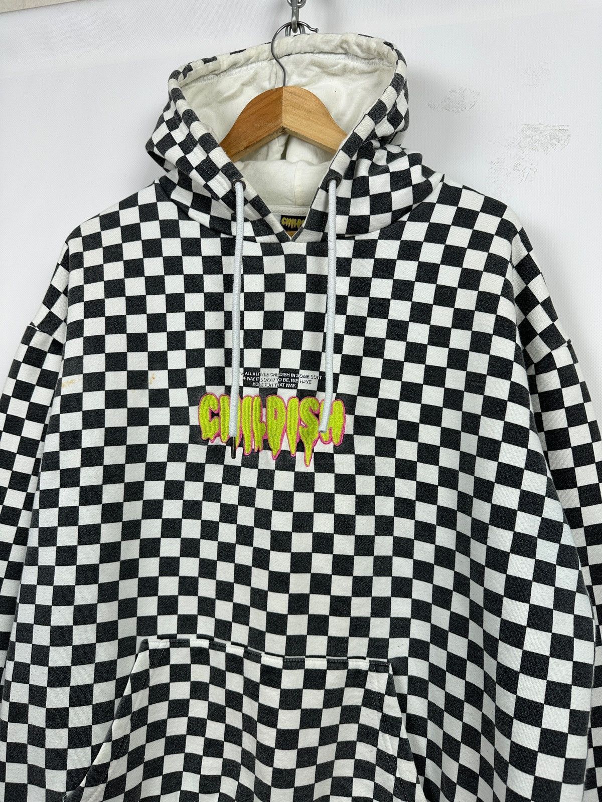 Vintage Childish Checkered Oversized Skateboard Hoodie Size US L / EU 52-54 / 3 - 6 Thumbnail