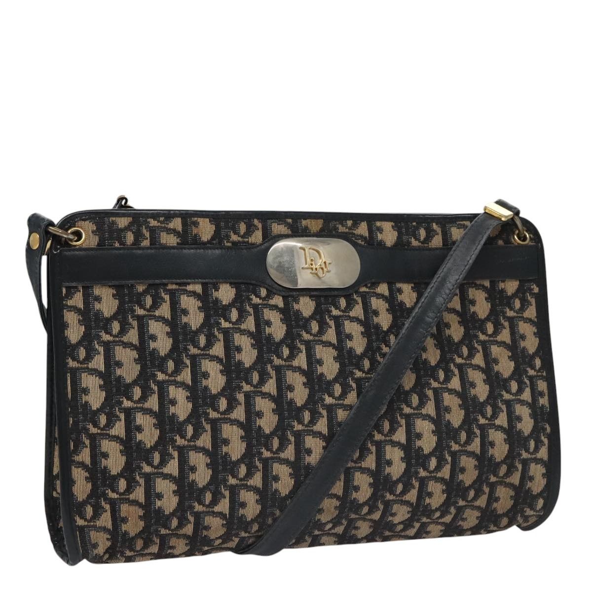 Dior Trotter Navy Canvas Shoulder Bag (Pre-Owned) Size ONE SIZE - 1 Thumbnail