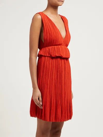 Chloe o1y0825 Mini Dress in Rust Size L / US 10 / IT 46 - 2 Thumbnail