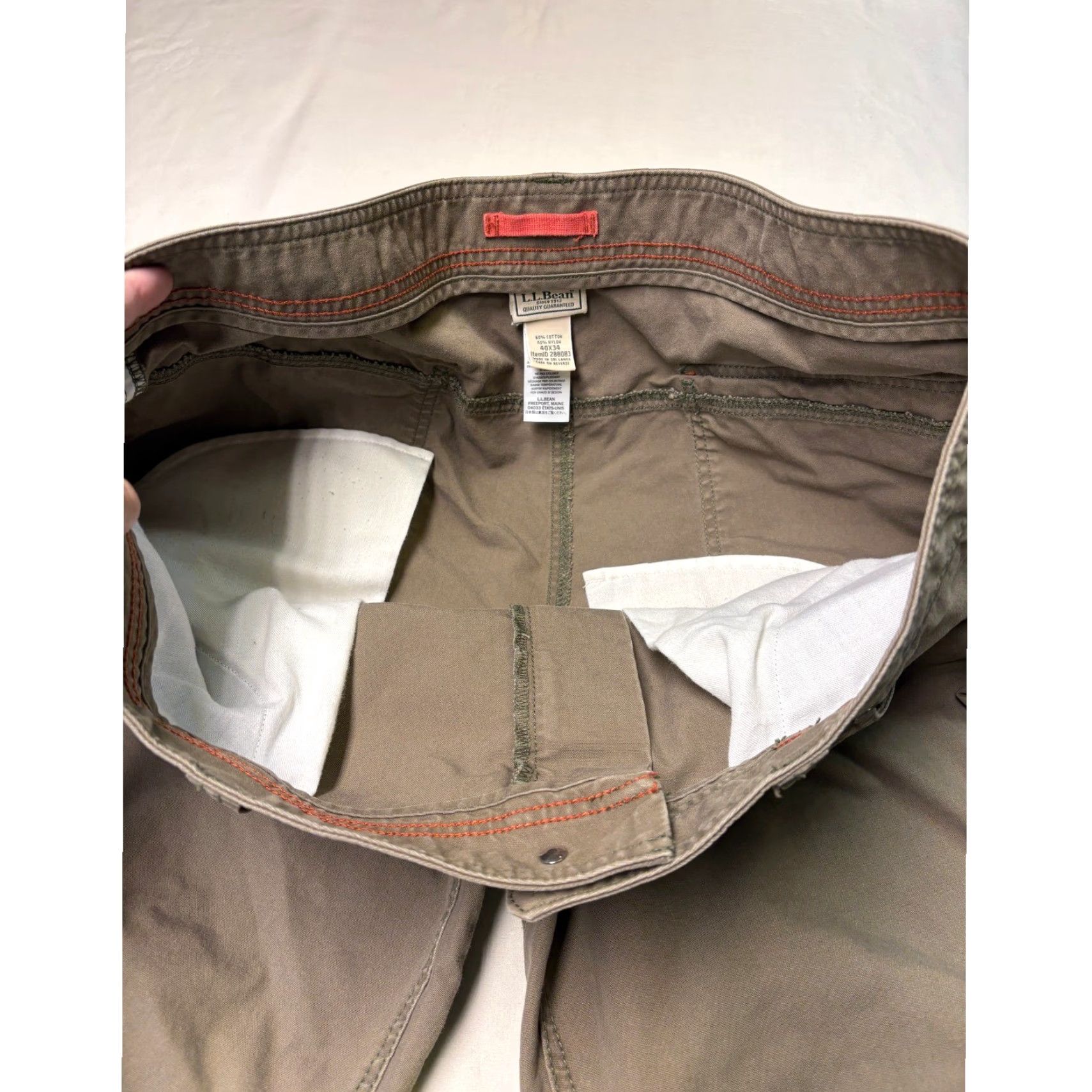 Vintage VINTAGE LLBean Cargo Pants Mens 40x34 Tan Khaki Utility Outdoor Work Adventure Size US 40 / EU 56 - 5 Thumbnail